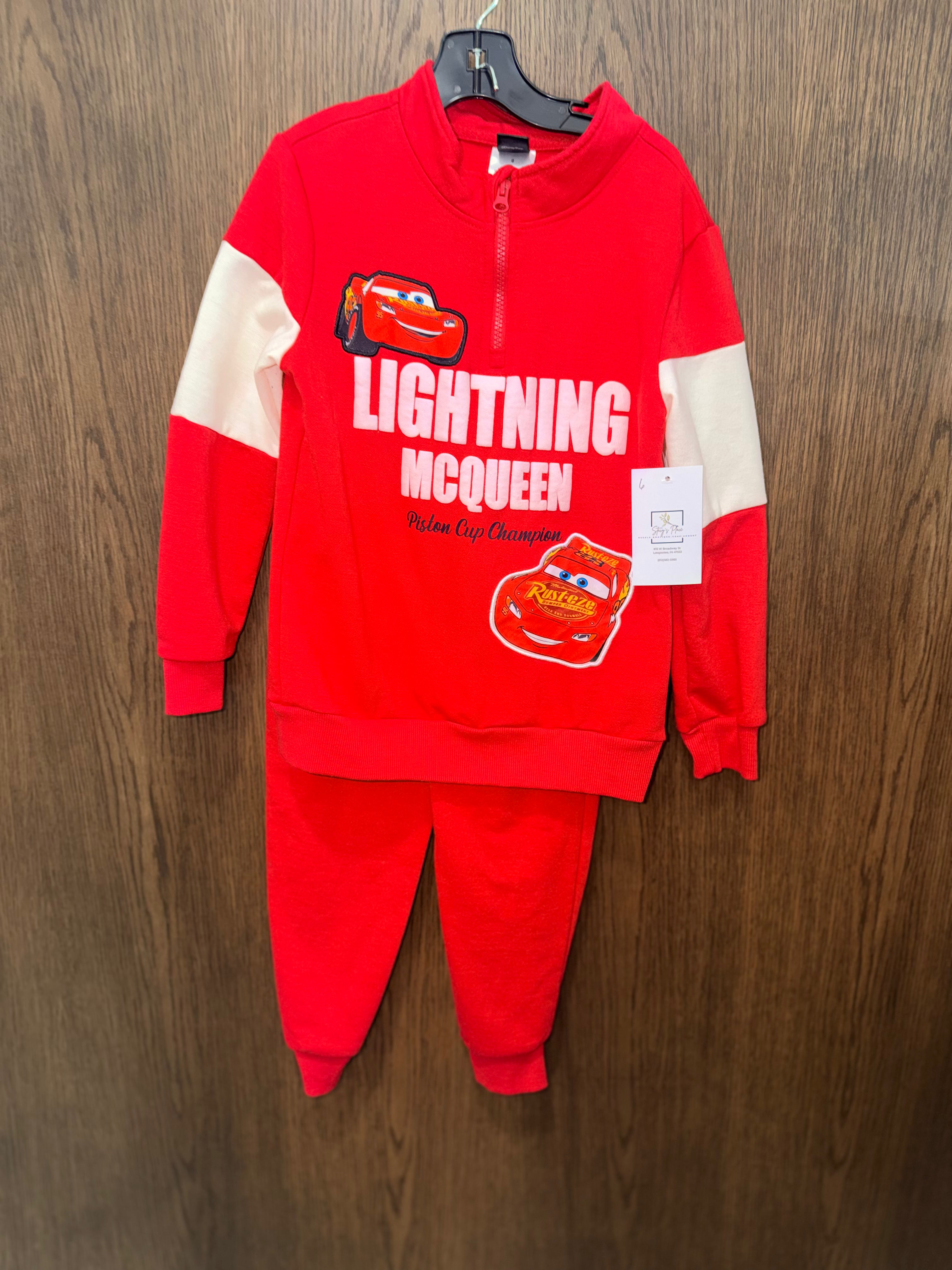 Disney Pixar Cars Boys Hoodie Pullover & Joggers Set Size 6