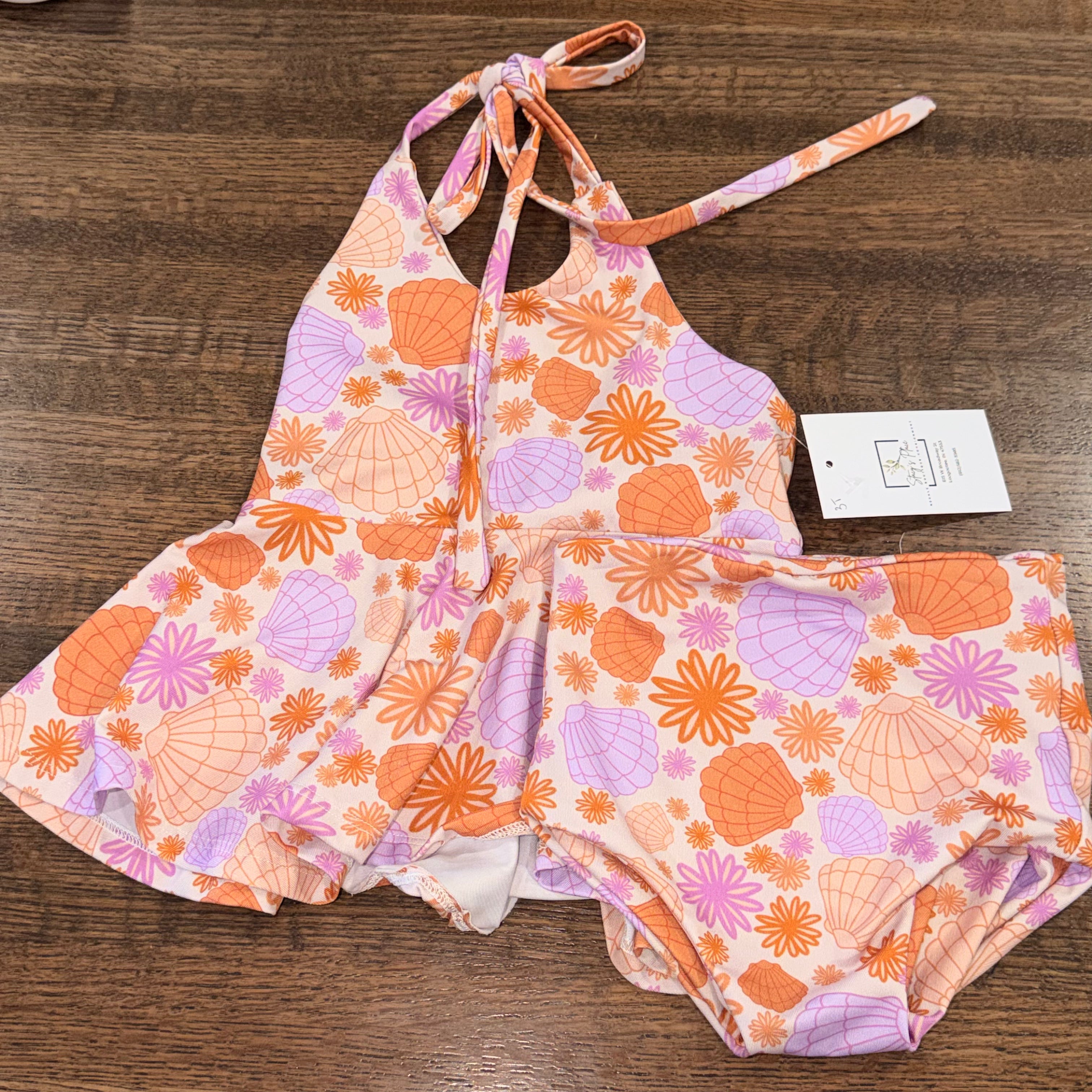 Seashells Handmade Nash Thread Co Halter & Bummies 3T