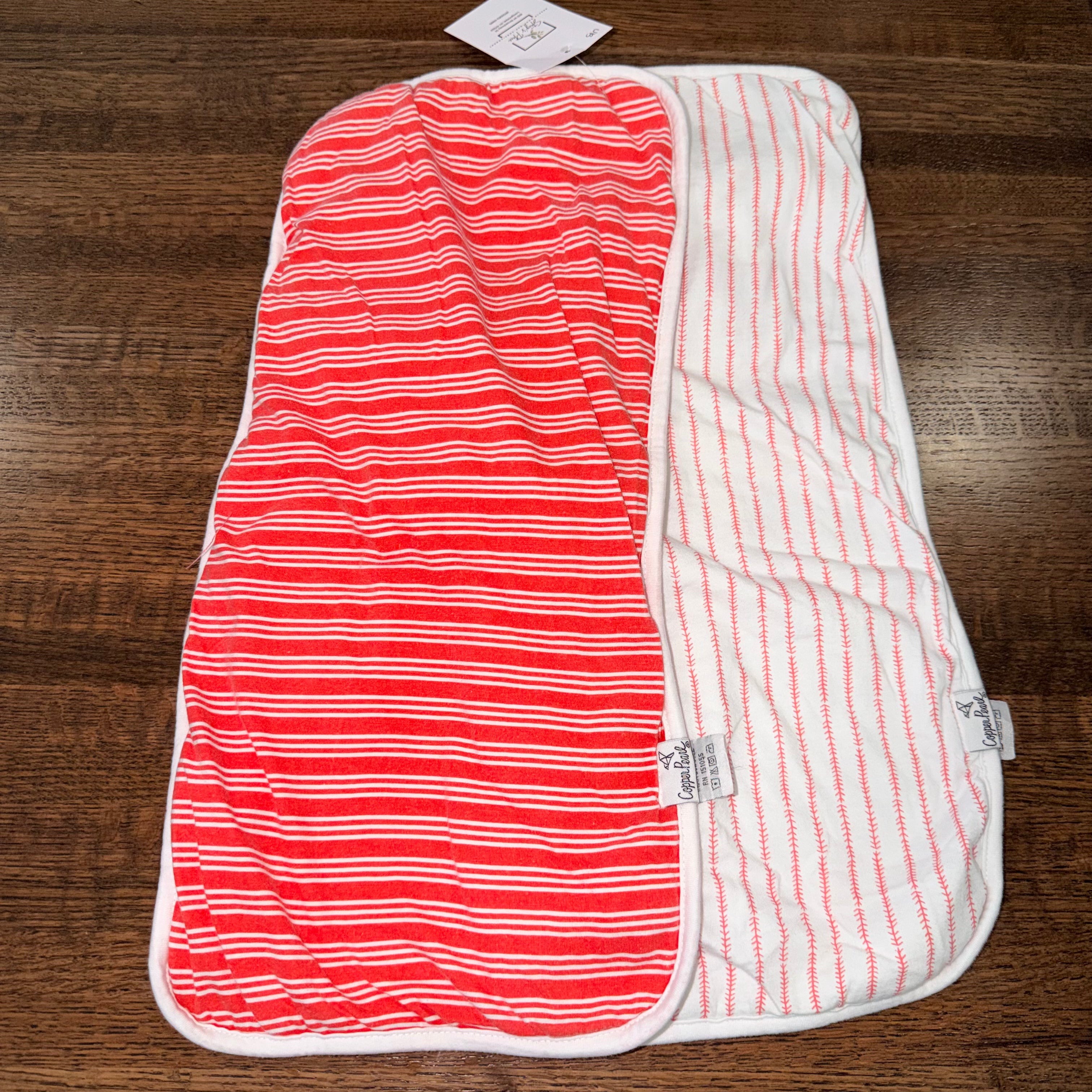 Copper Pearl Baseball Burp Rags