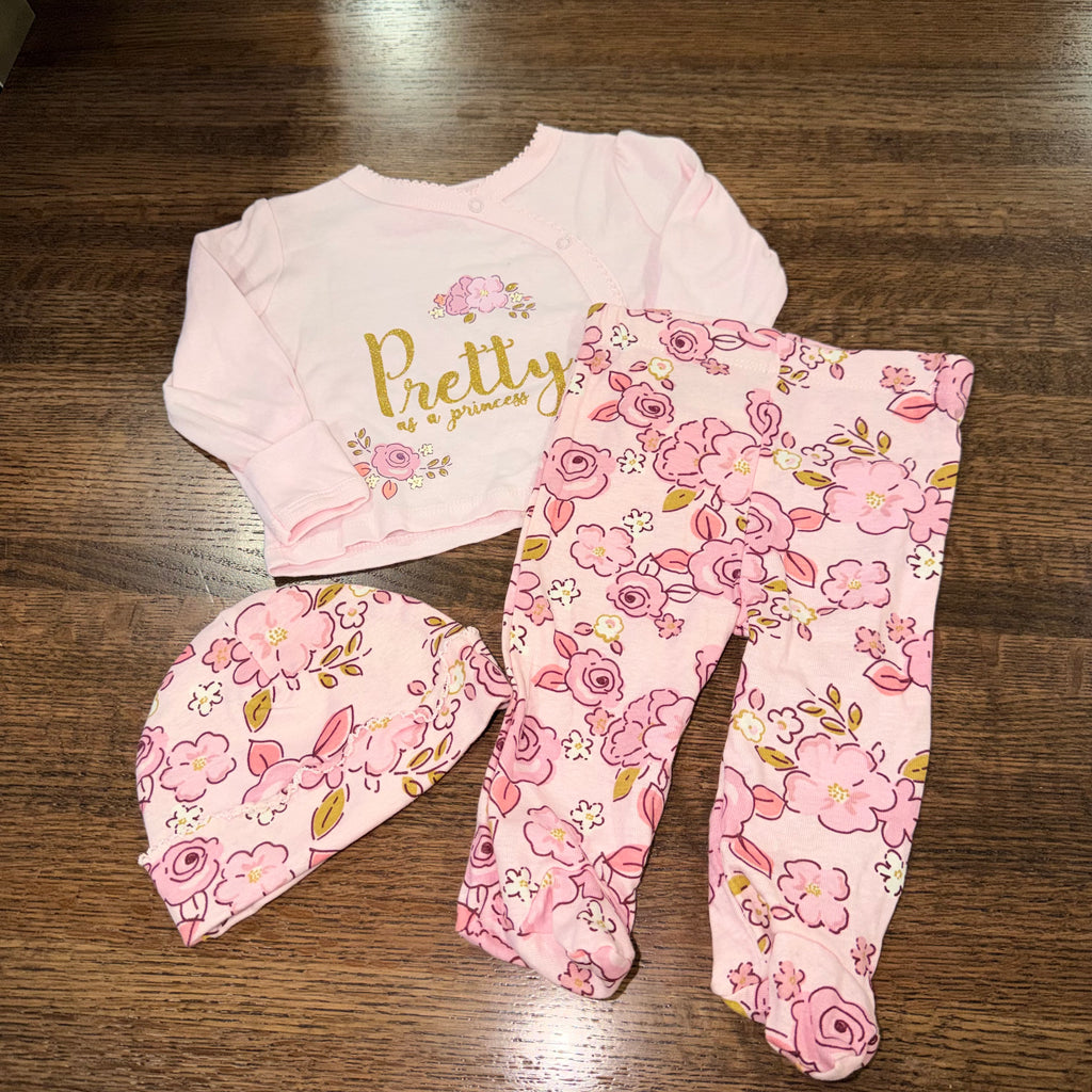 Gerber Floral Footie Set 0-3 Months NWT