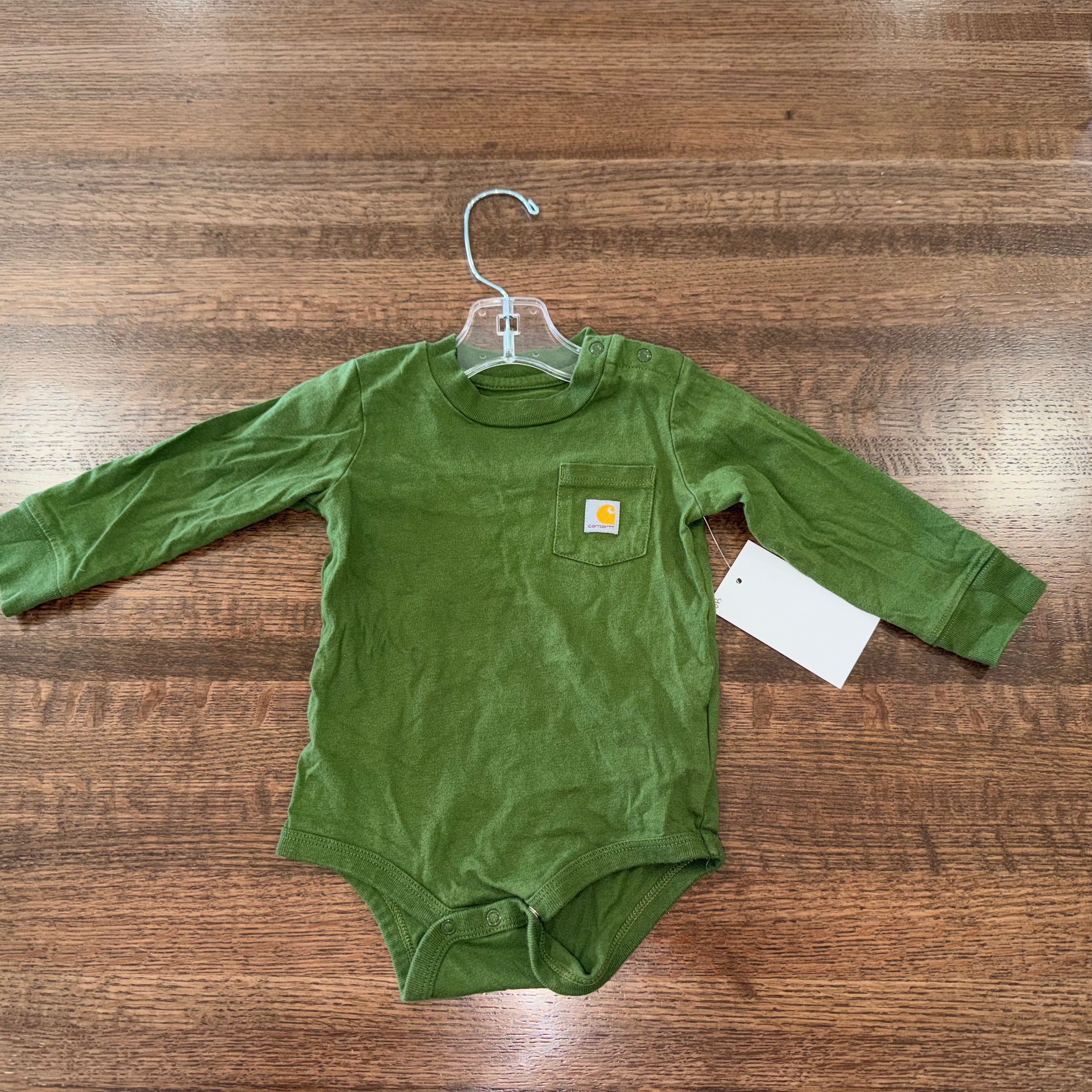 Carhartt Baby Long-Sleeve T-Shirt Pocket Onesie 12mos 12 Months EUC