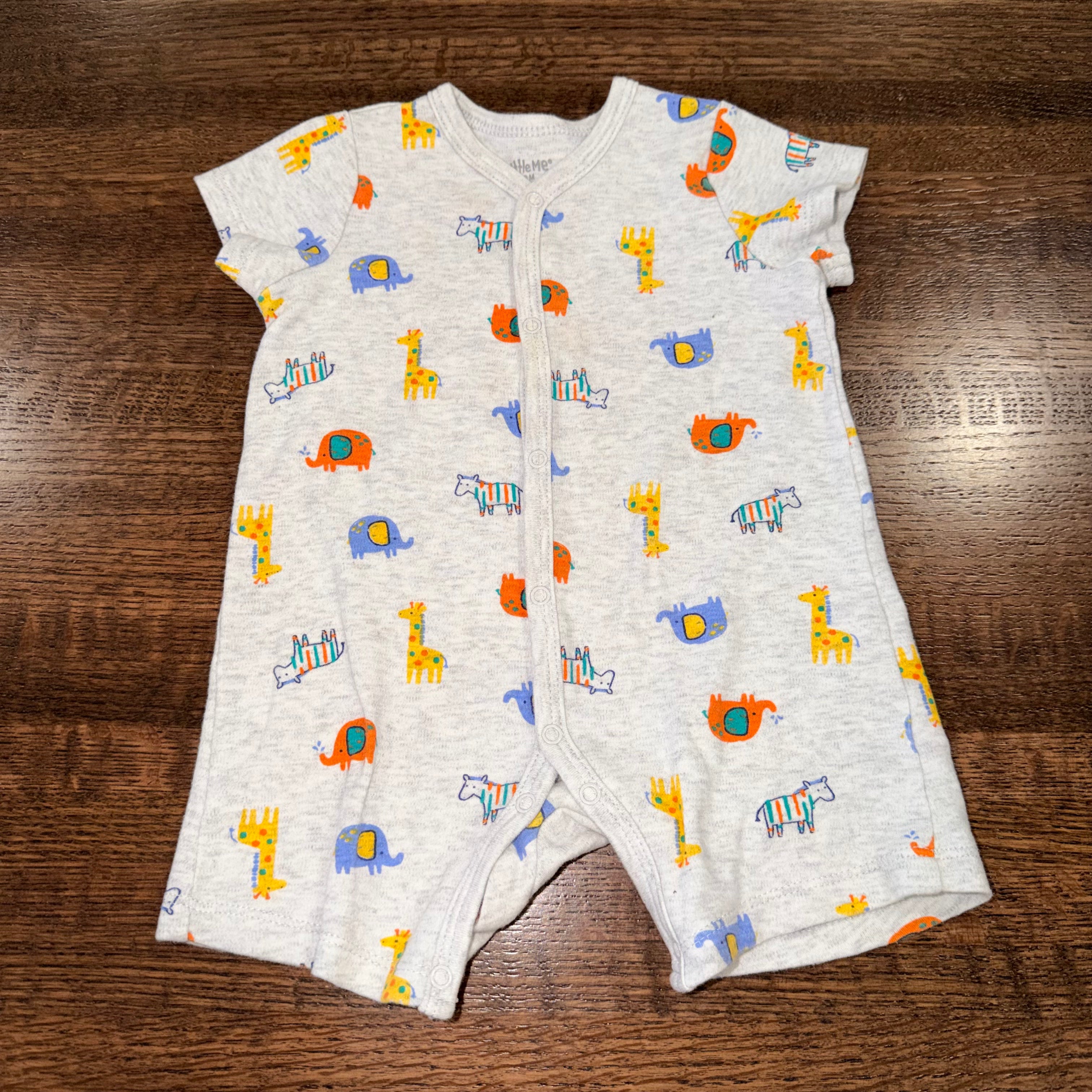 Vintage Little Me Y2K Baby Boys Zoo Animals Romper 9M