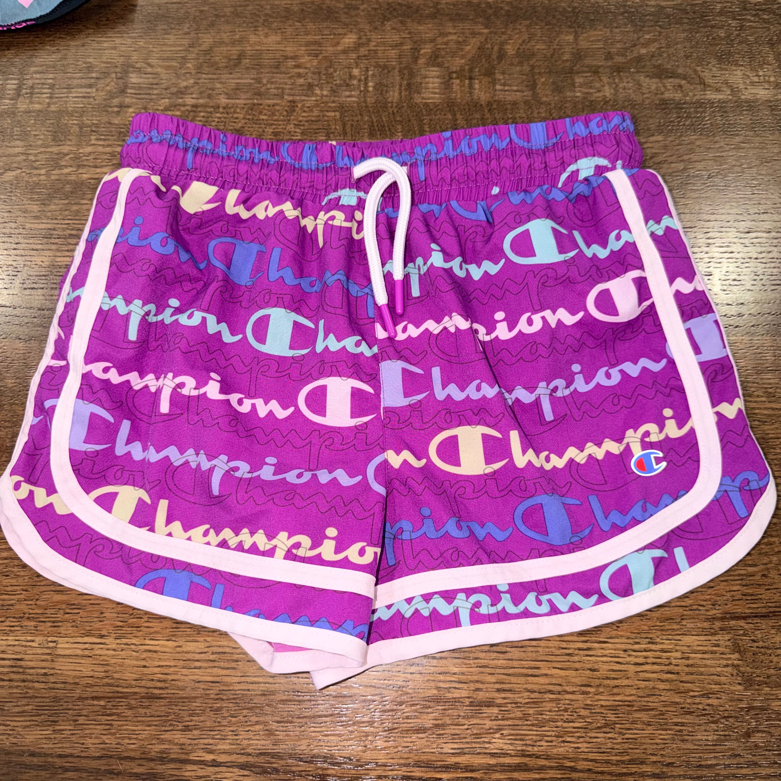 Champion Girls Purple Shorts Lined Youth Medium YM 10/12