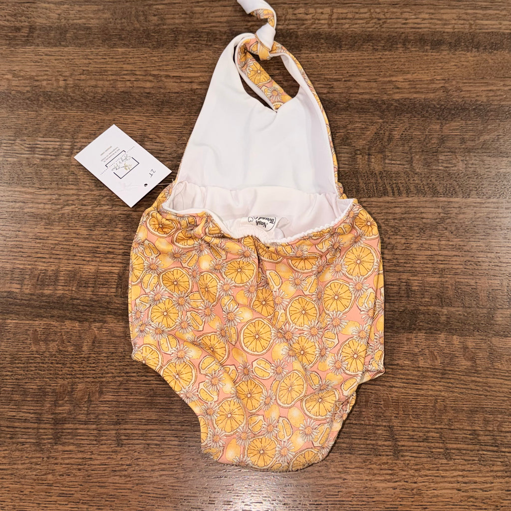 Lemons Handmade Nash Thread Co Bubble Halter Romper Size 18-24 mos