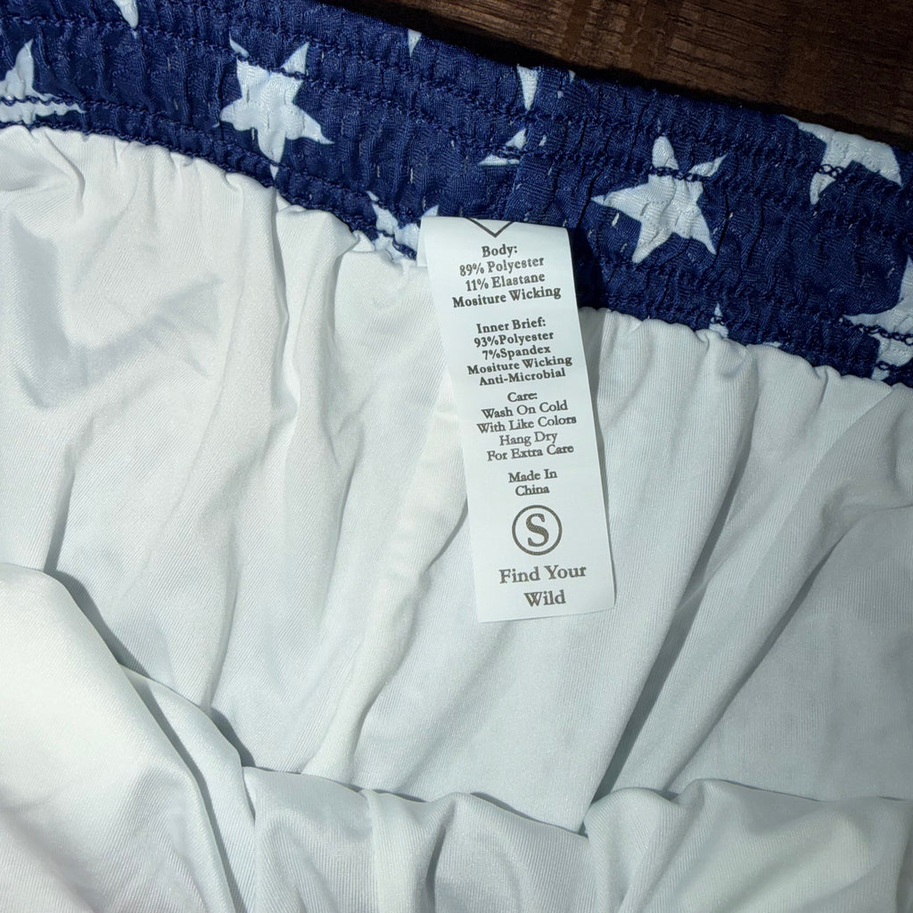 Burbelo Men's Stars & Stripes Athletic Shorts Size Small New Condtion