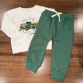 Dibs on the Buddy Seat Boys Tractor Crew & Jogger Set 2pc 6-12 mos NWT