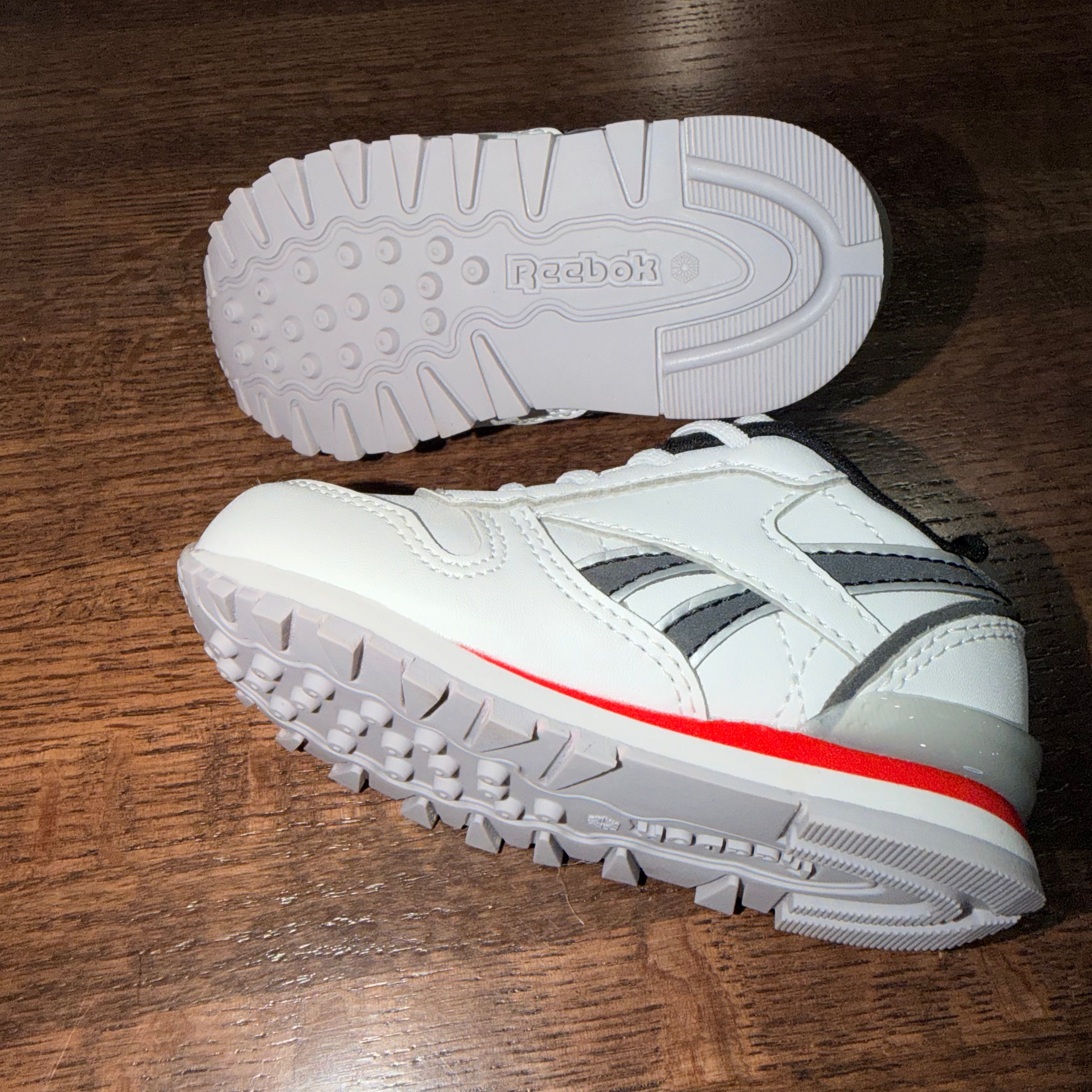 Reebok Classic Leather Step 'n' Flash Toddler 'White Vector Red' Shoes Size 5 NEW