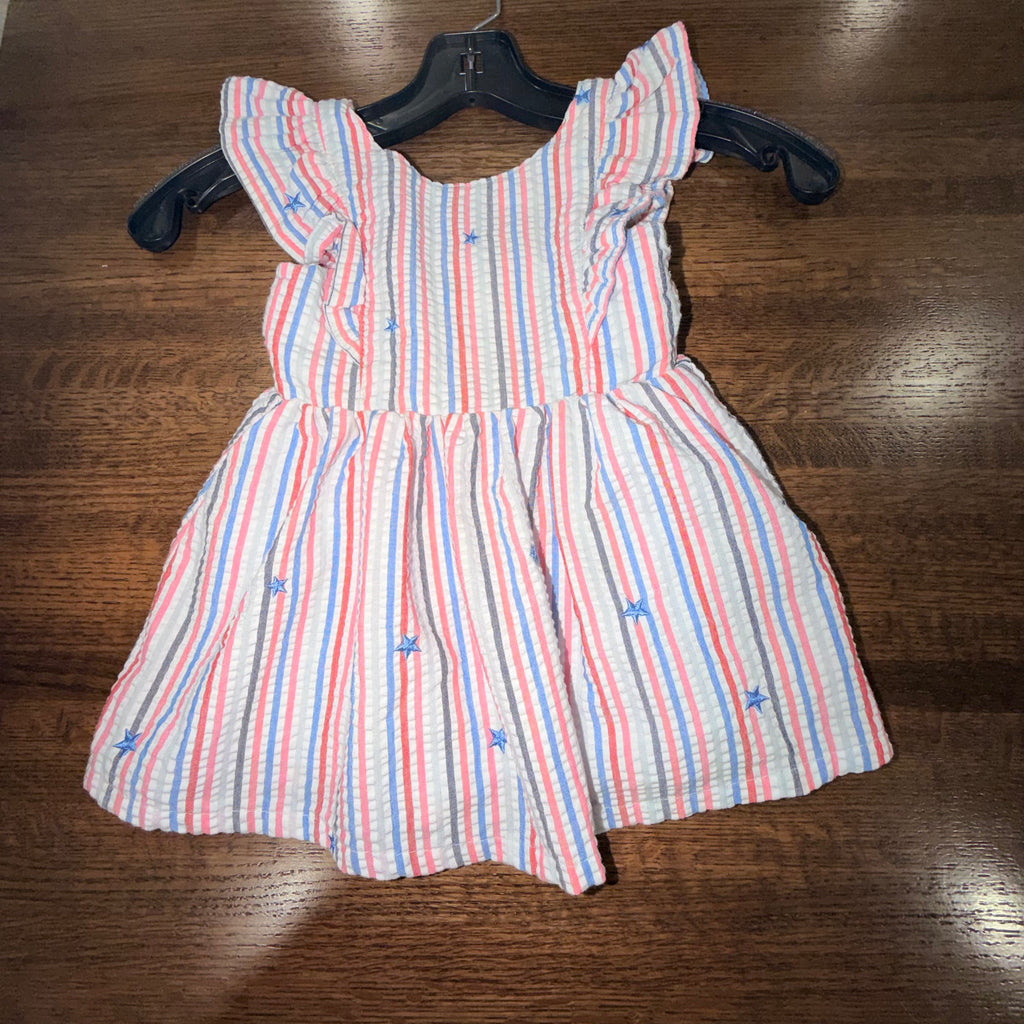 Boutique Girls Stars Seersucker Dress Size 18-24 Months
