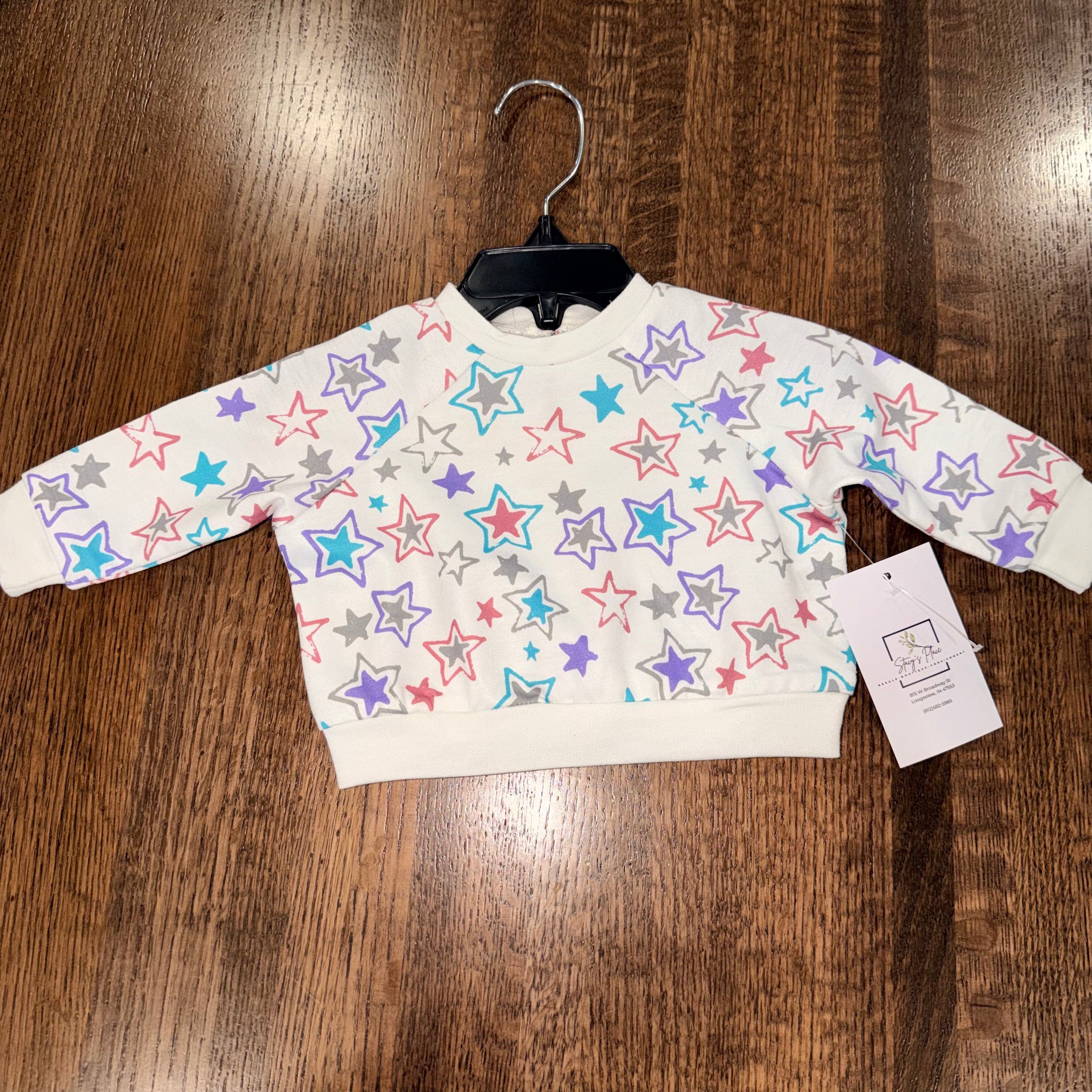 Bailey's Blossoms Girls Star Crew Sweatshirt 0-3 mos