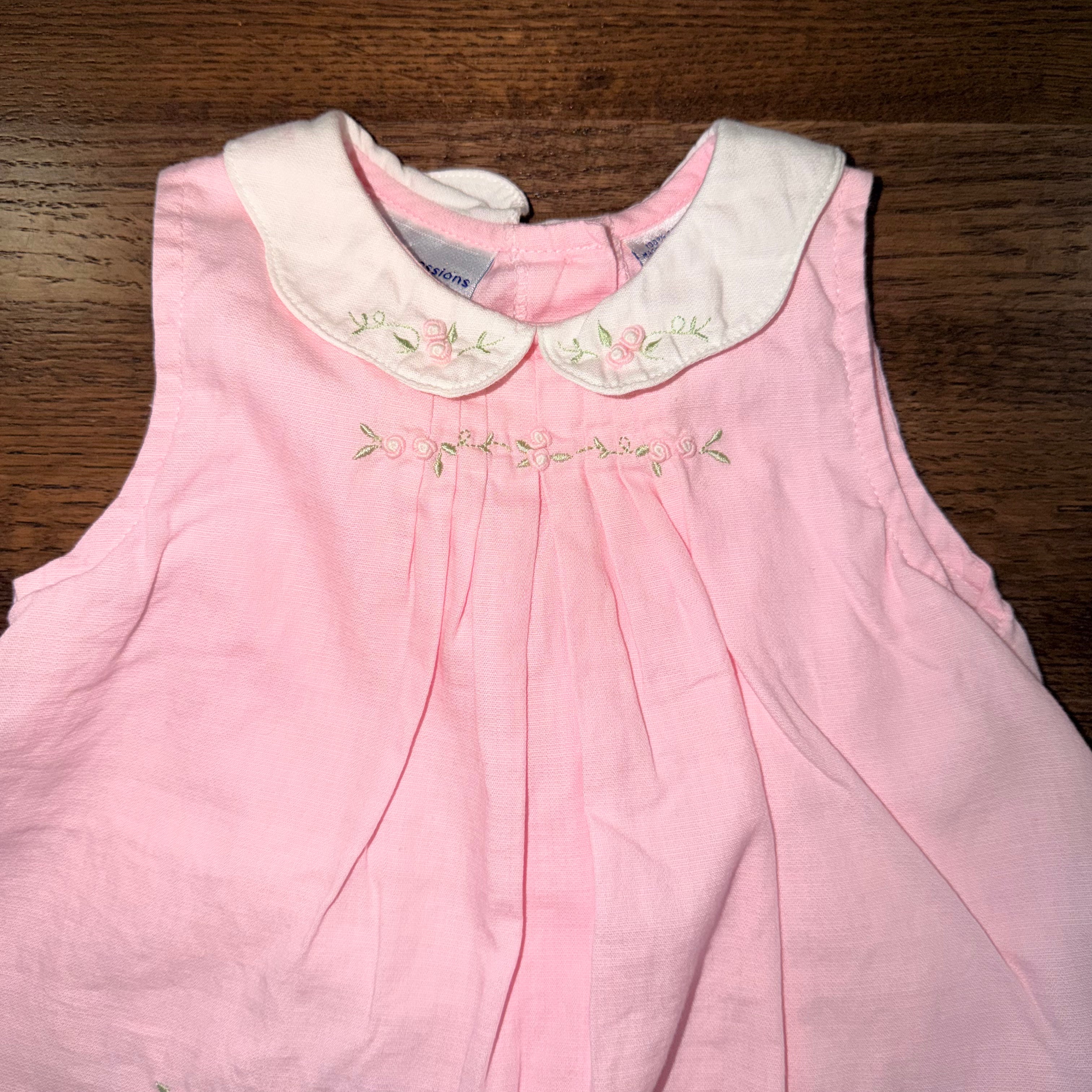 Impressions Vintage Y2K Girls Embroidered Bubble Romper  12-18 mos