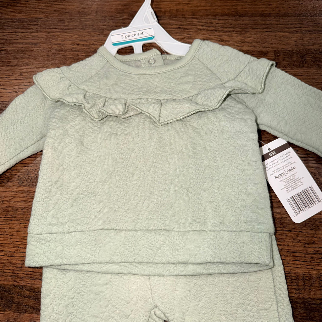 Baby Starters Quilted Crew & Pants Set 0-3 Months NWT