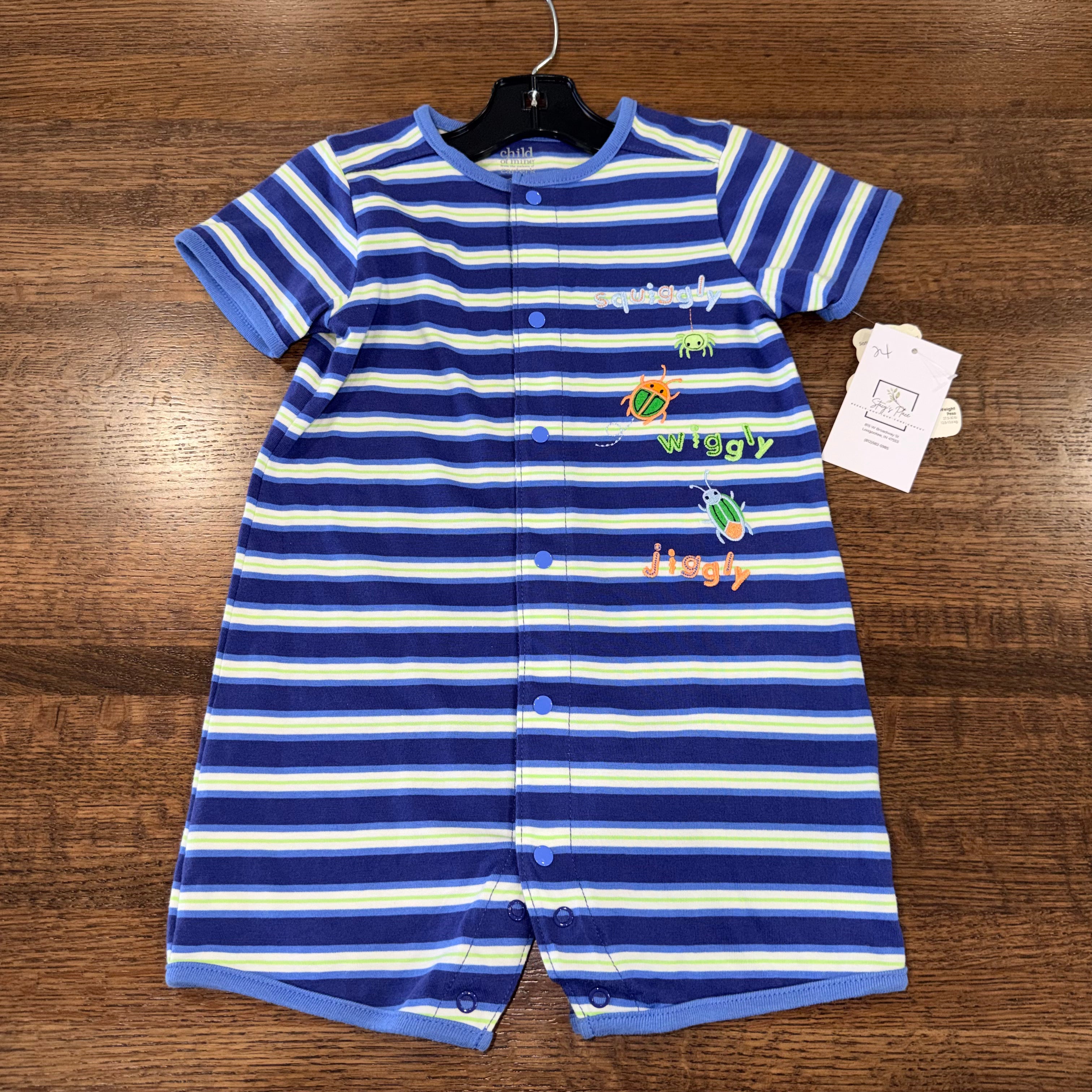Vintage Boys Y2k Carter's Squiggly Wiggly Bugs Romper 24mos NWT