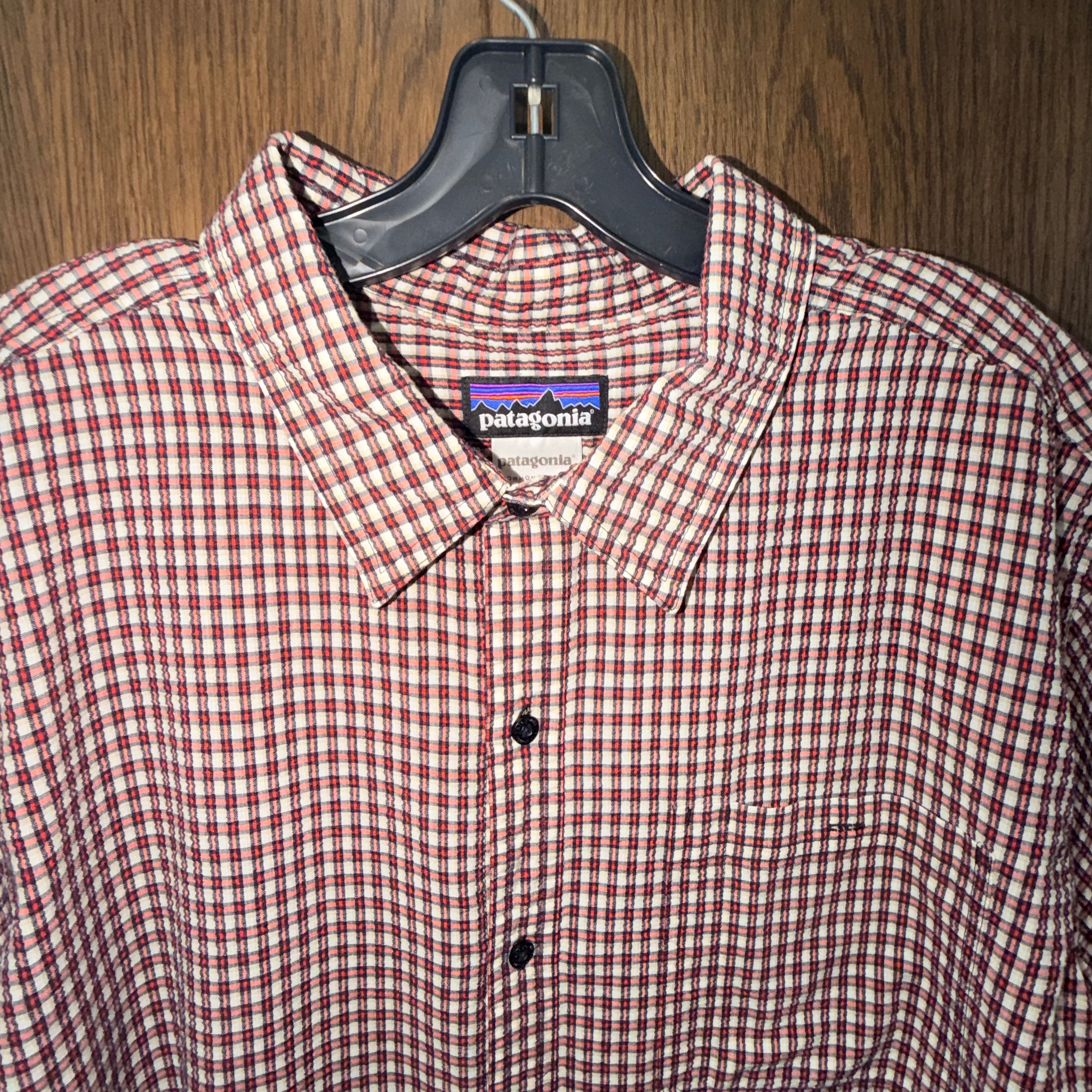 Patagonia Men's A/C Button Down Shirt 100% Cotton Plaid SS Size 2XL XXL