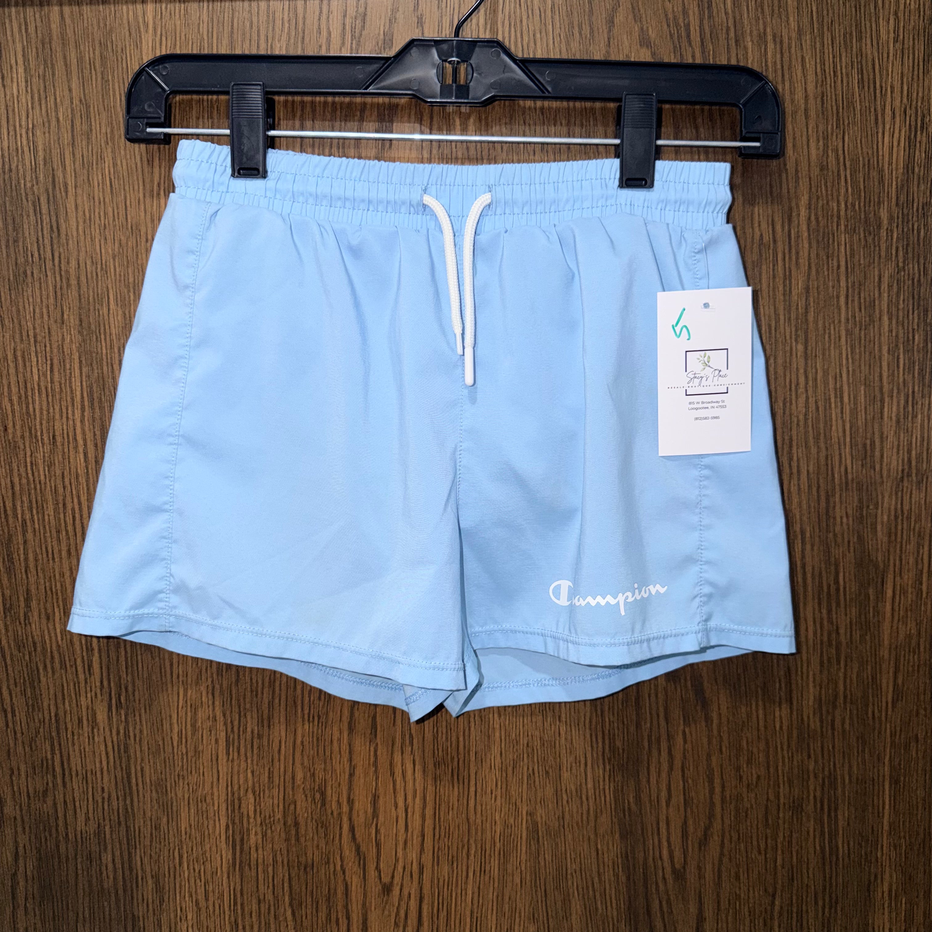 Champion Girls Blue Shorts Lined Youth Medium YM 10/12