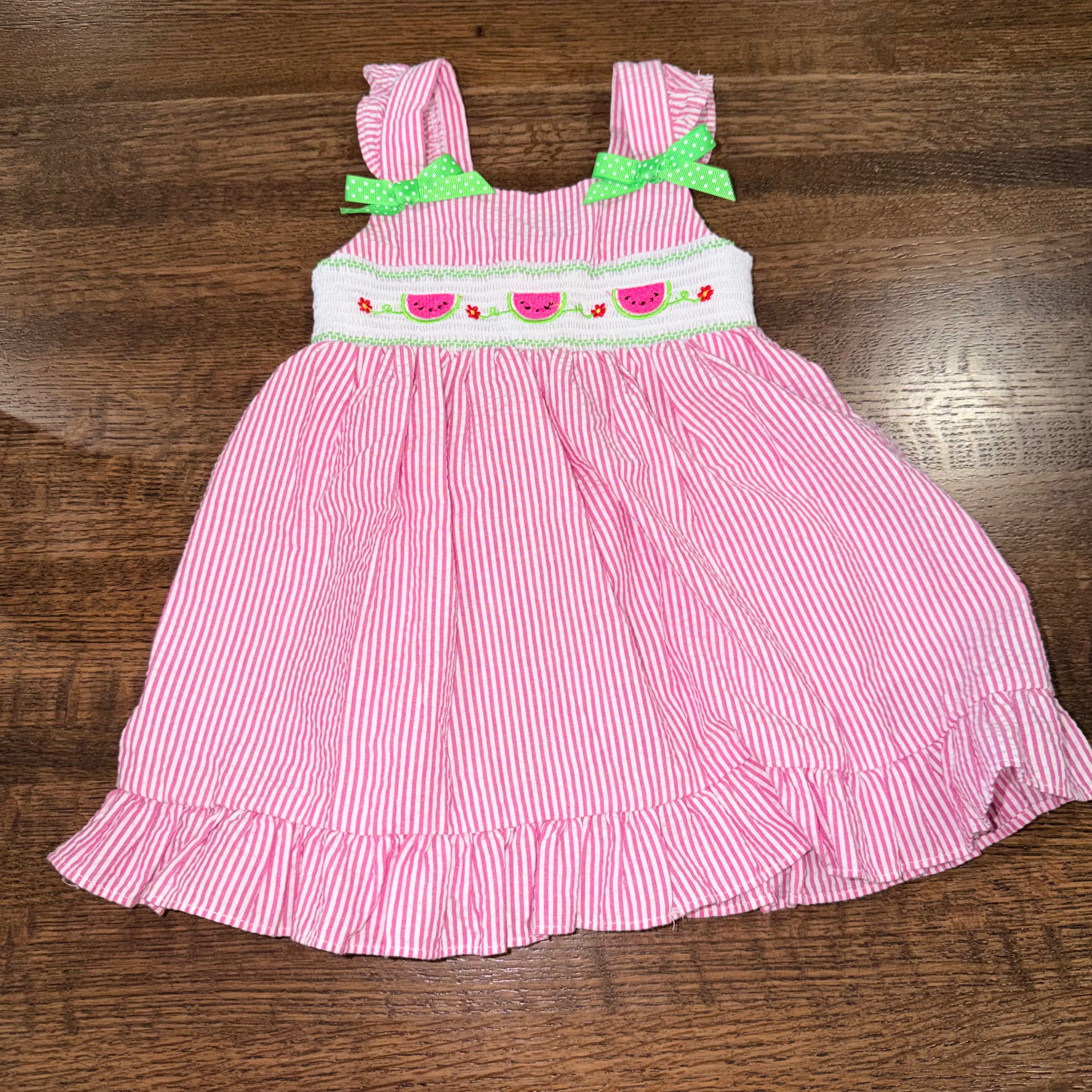 Goodlad Vintage Girls Watermelon Seersucker Dress Size 3T