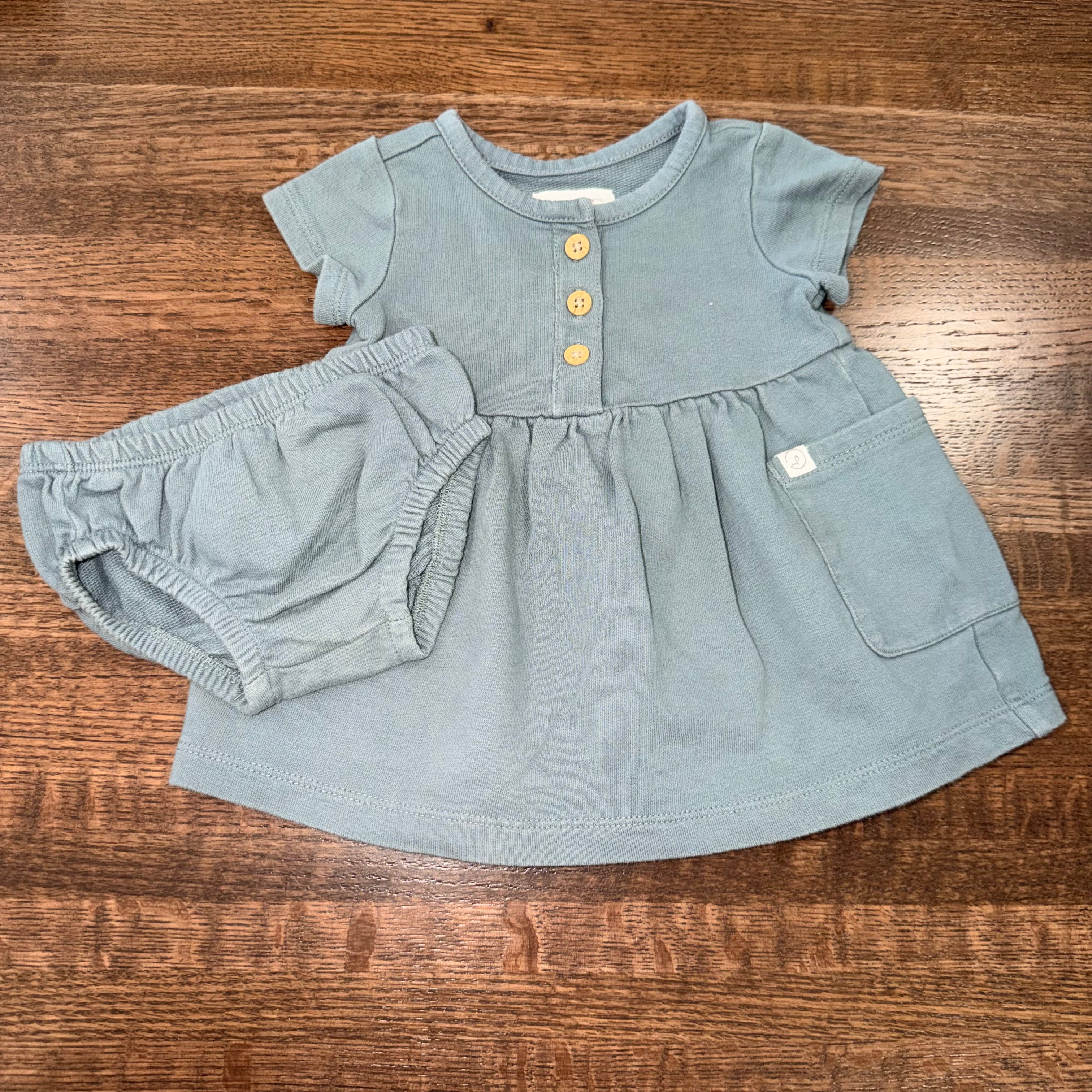 Little Planet Organic Dress & Bloomers Size 3-6 mos