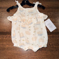 Mudpie GIrls Swans Bubble Romper 0-6 mos