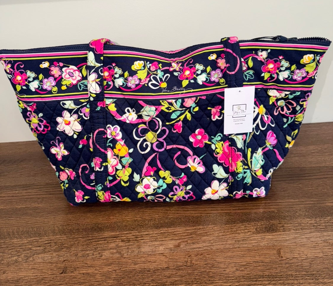 Vera Bradley Miller Bag Ribbons Pattern Like New