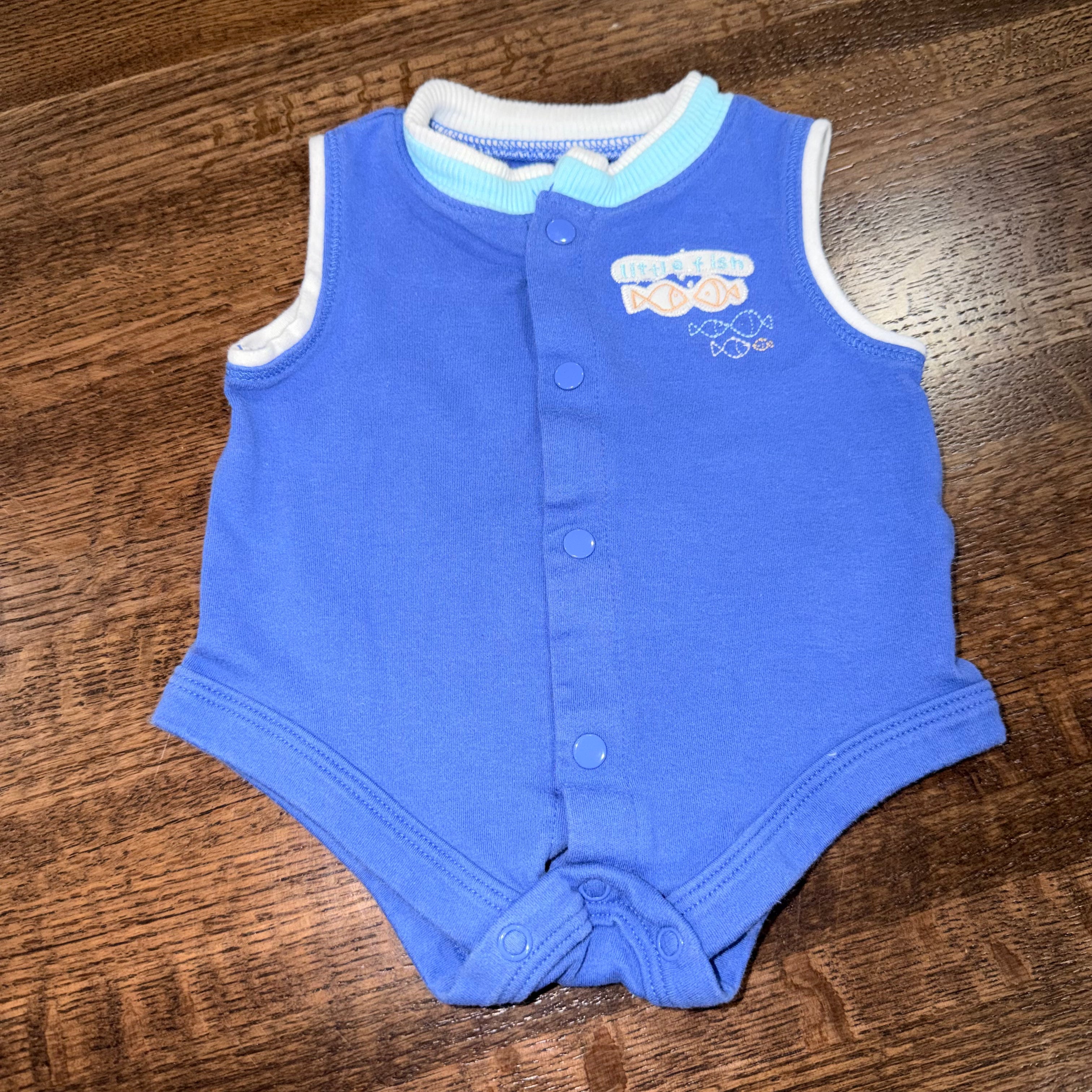 Vintage Baby Connection Baby Boys Little Fish Bubble Romper 3 mos 3M