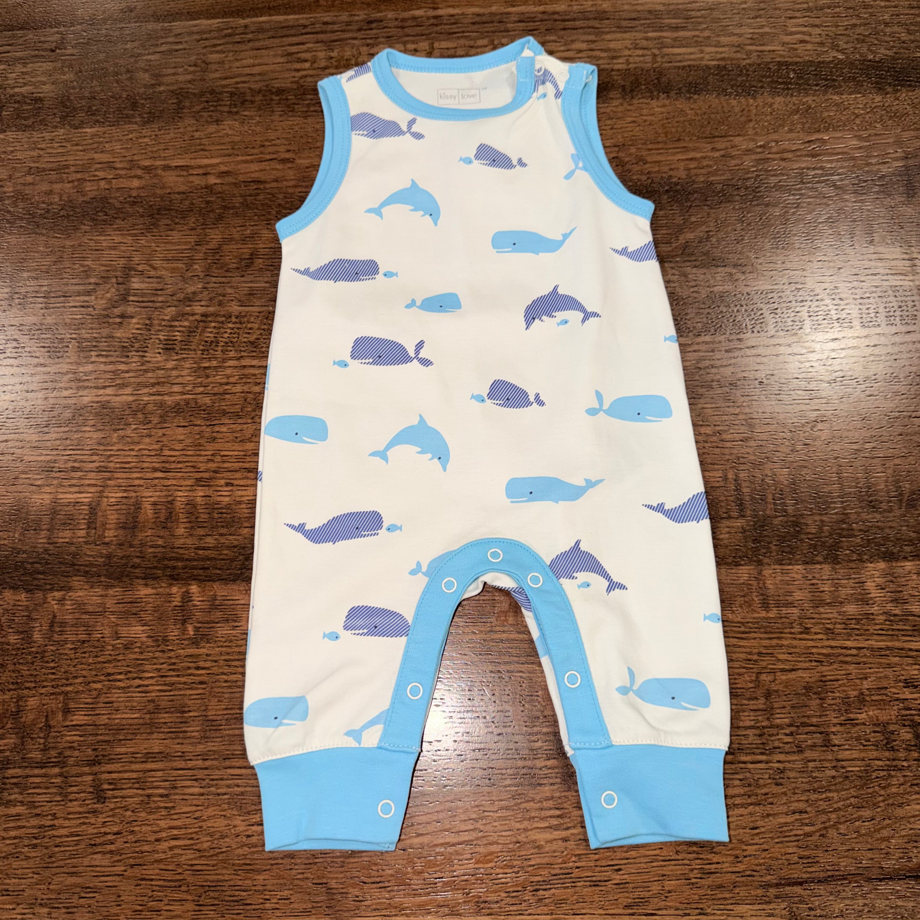 Vintage Kissy Love Y2K Baby Boys Whales Romper 0-3 mos