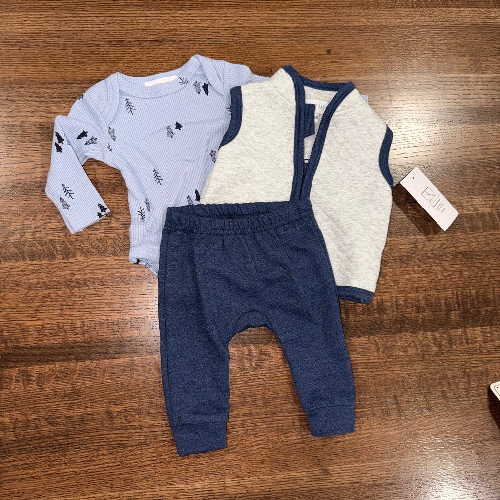 Bloomin Baby NWT Vest, Long-Sleeve Onesie, & Pants 3-Piece Set 0-3 mos