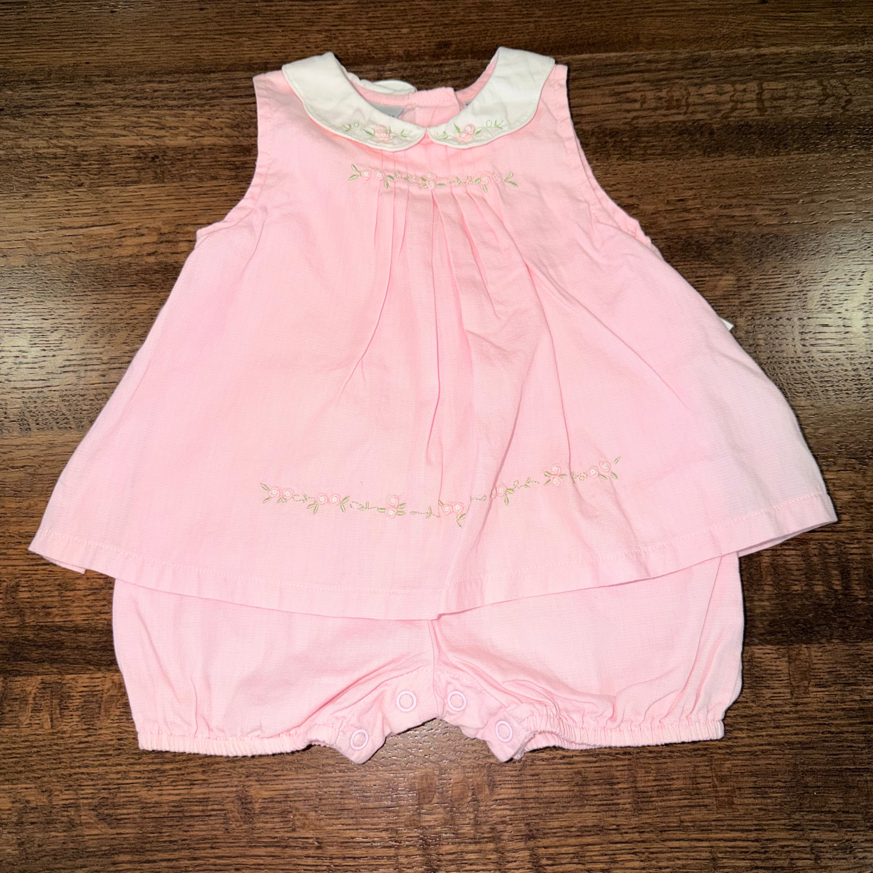 Impressions Vintage Y2K Girls Embroidered Bubble Romper  12-18 mos