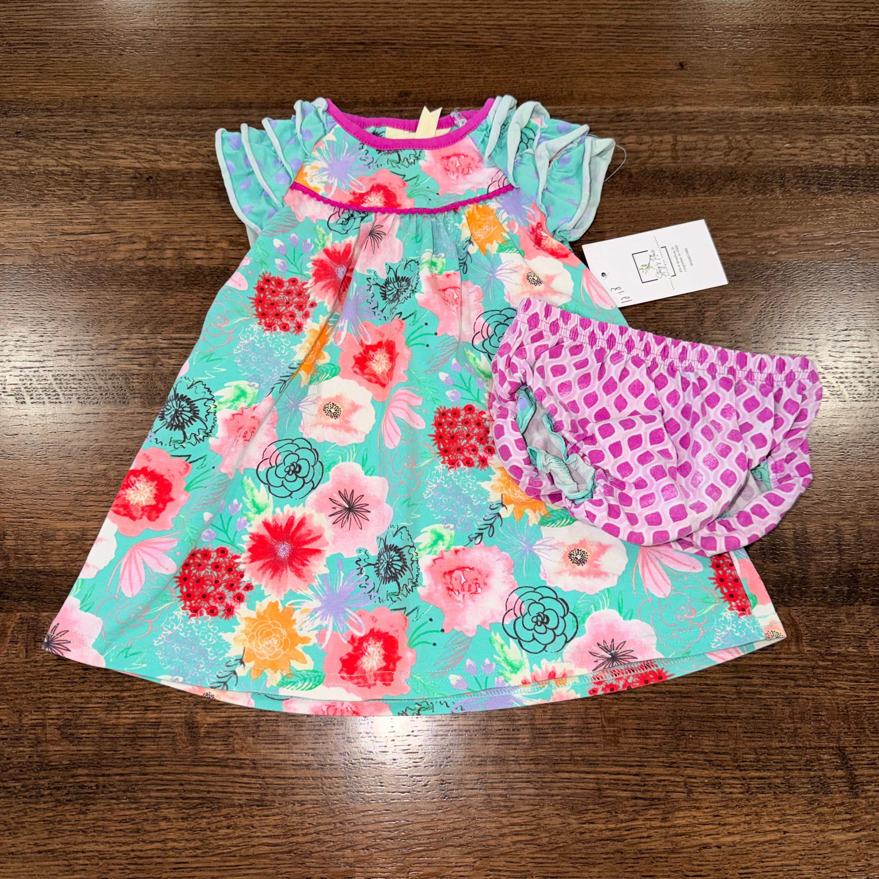 Matilda Jane Little Explorer Dress & Bloomers Size 18-24 mos