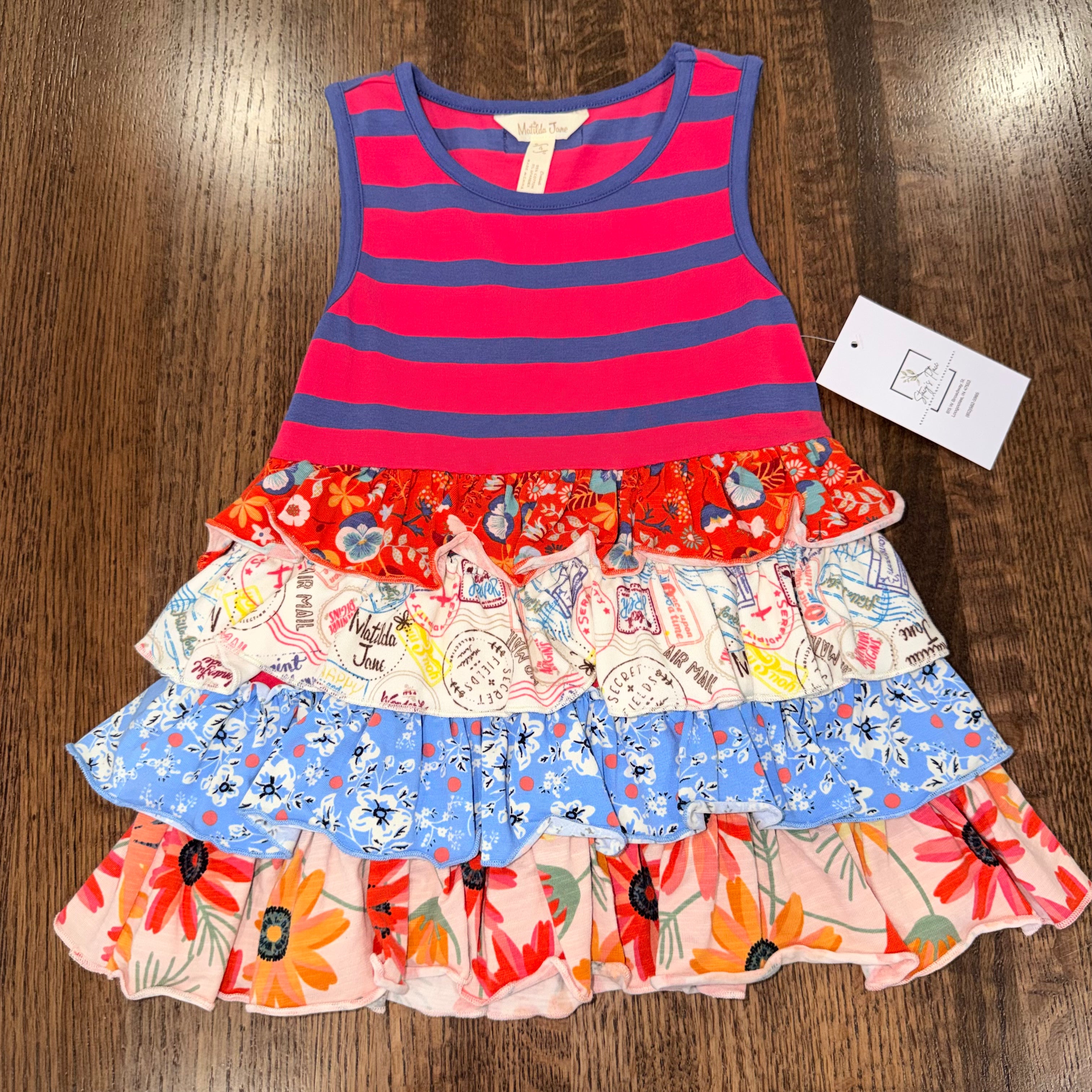 Matilda Jane Girls Wish You Were Here No Stopping Tunic Top Size 4