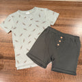 City Mouse Boys Lizard Shirt & Kangaroo Pocket Shorts Size 4 NWT