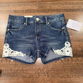 Silver Jeans Girls Lacy Denim Shorts Size 10 NWT