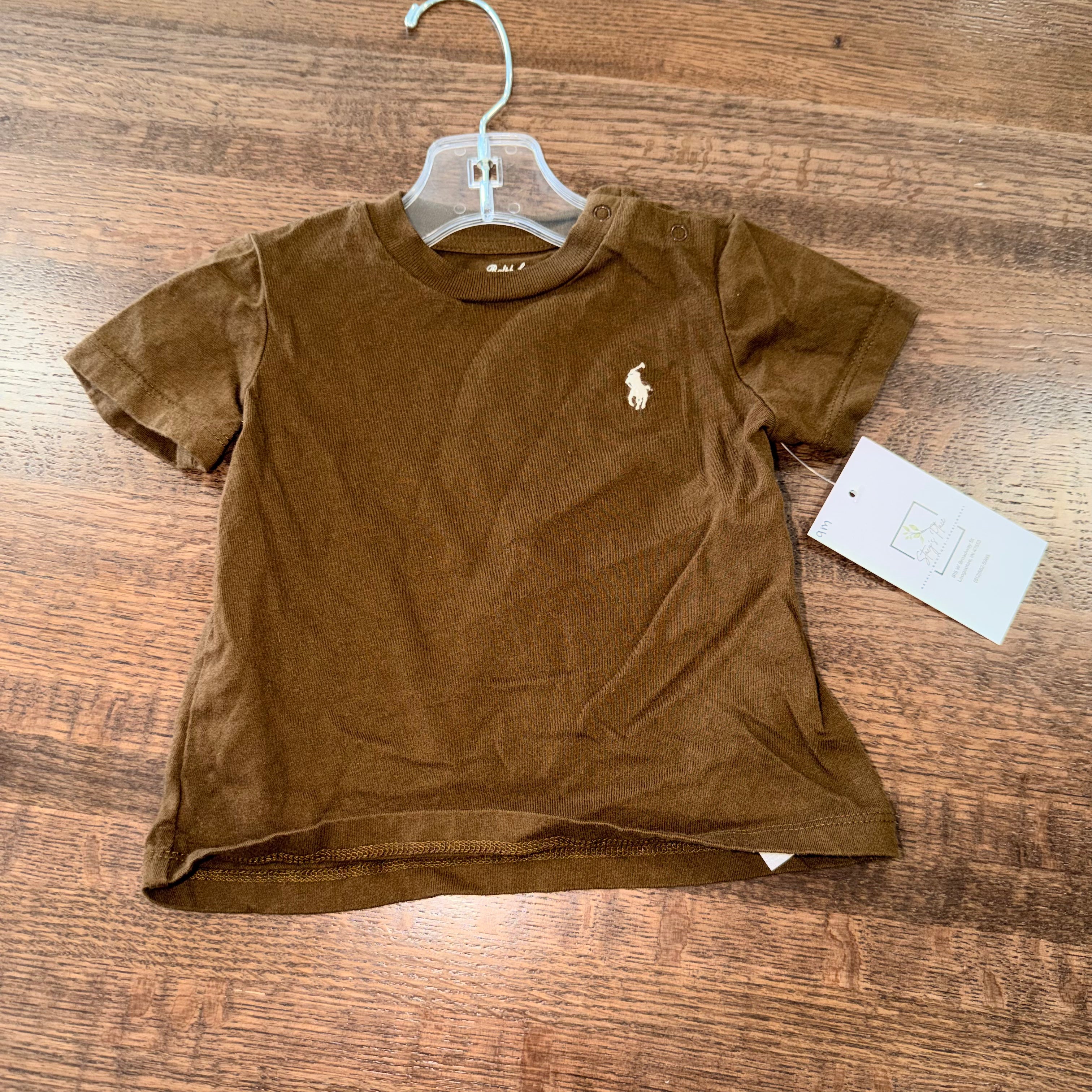 Polo Ralph Lauren Baby Boys Cotton Crewneck Embroidered Pony T-Shirt Size 9 Months EUC