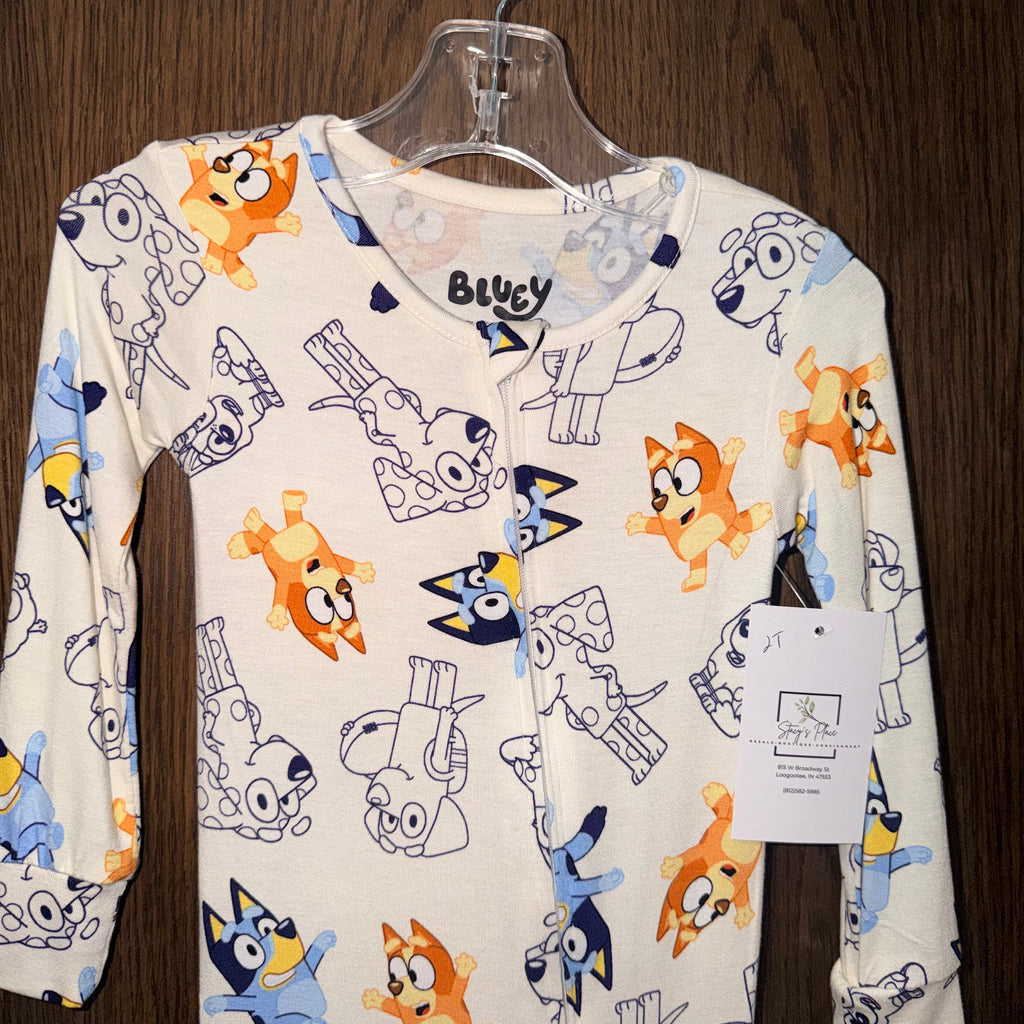 Bluey NWT Boys Viscose Zippy Romper Pajamas 2T