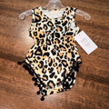 Boutique Girls Floral Romper Cheetah 3-6 Months