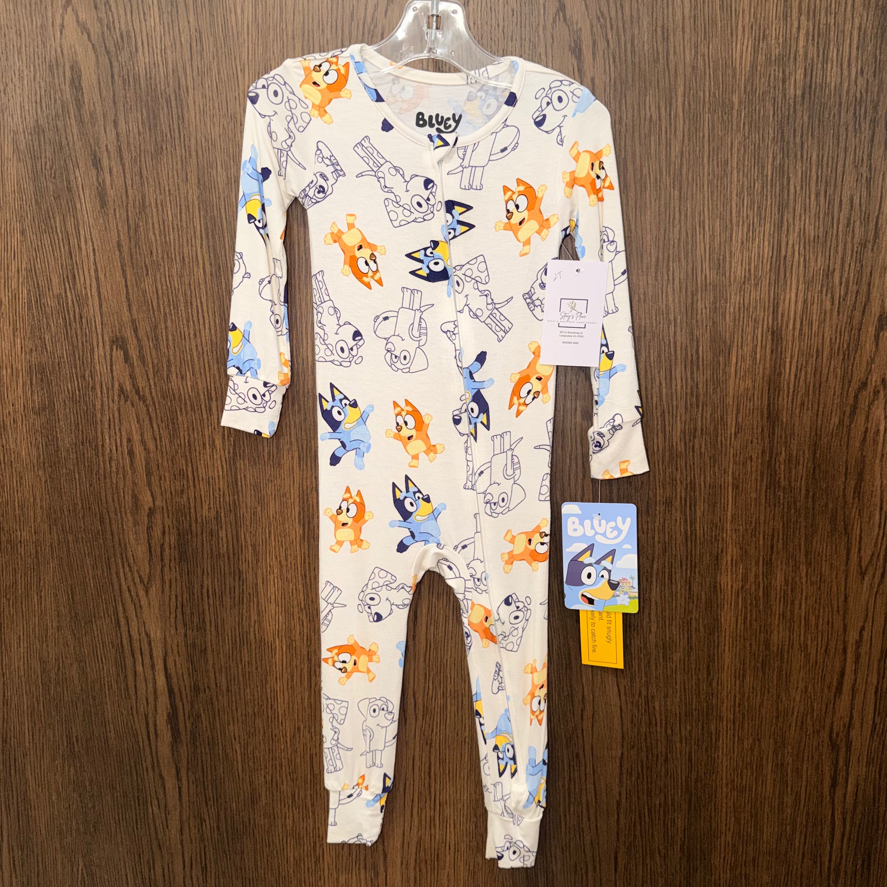Bluey NWT Boys Viscose Zippy Romper Pajamas 2T