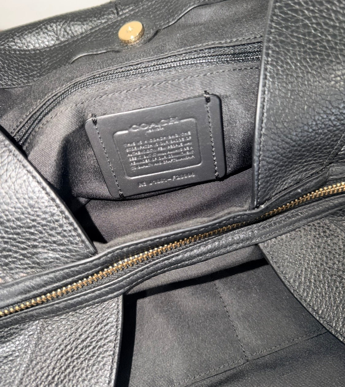 Coach Authentic "Lexy" Black Pebbled Leather Large Chain Shoulder Bag