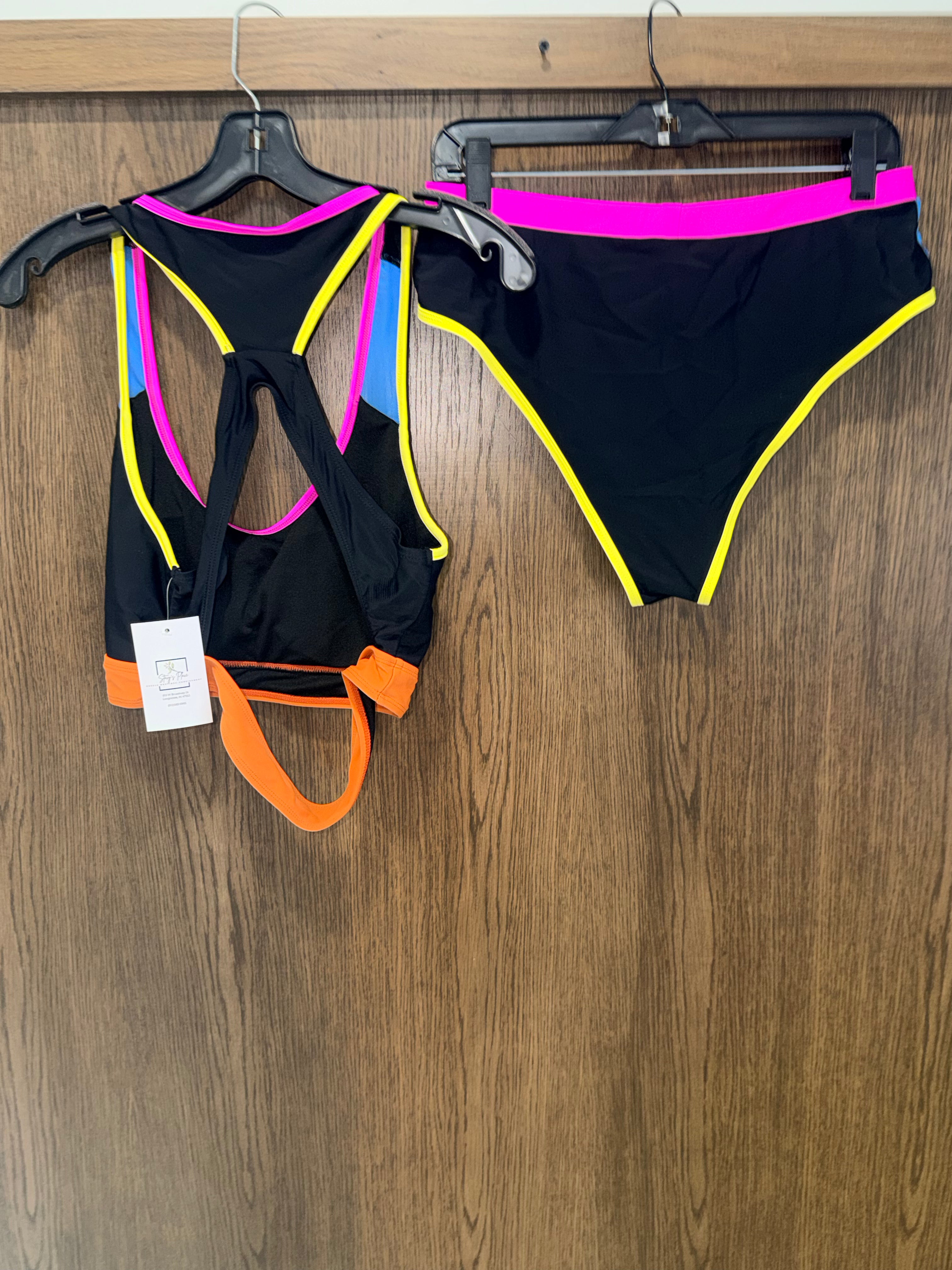 Popvil Color Block Bikini Swim Suit Bathing Suit XL