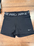 Women’s Nike Pro Spandex Shorts Small Black w/Gray Swoosh