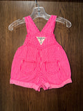 Osh Kosh Girls Pink & White Short Overalls 6mos