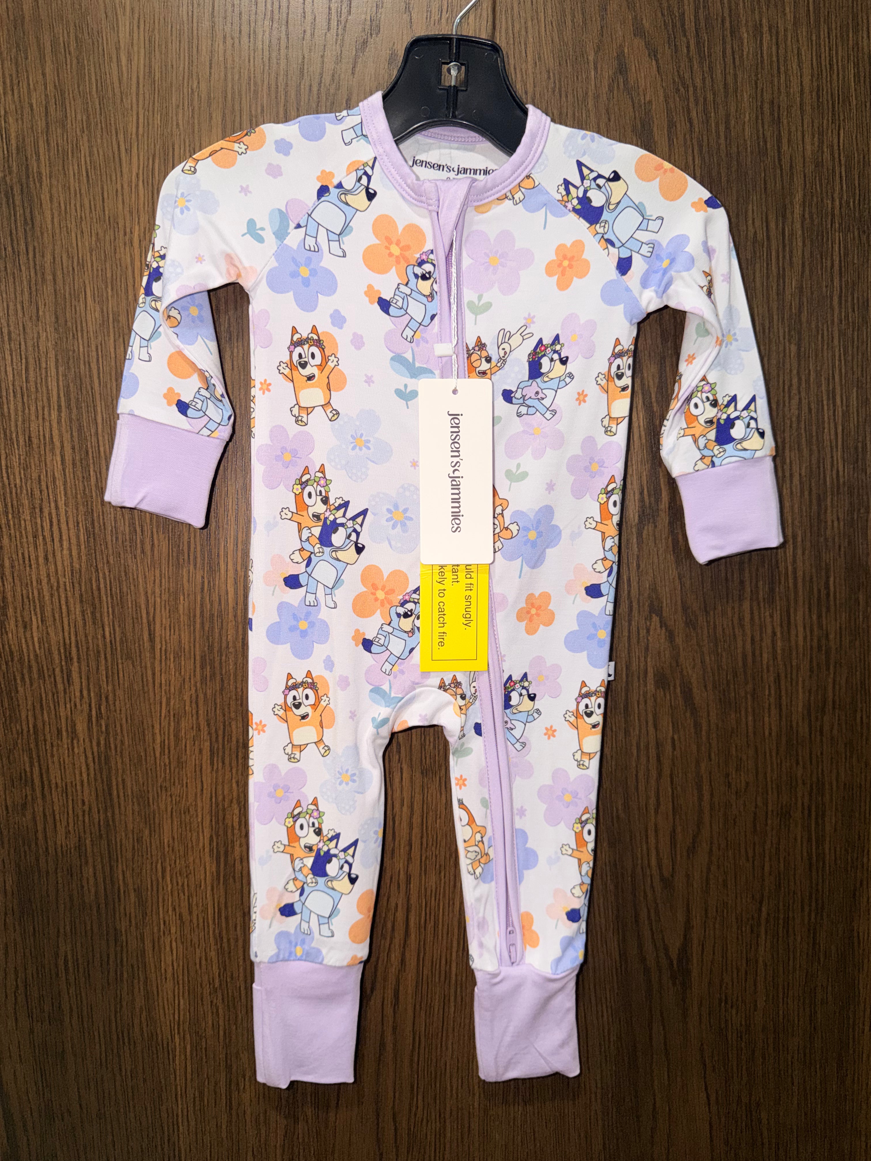 Jensen’s Jammie’s Bluey Bamboo Convertible Romper 6-12mos NWT