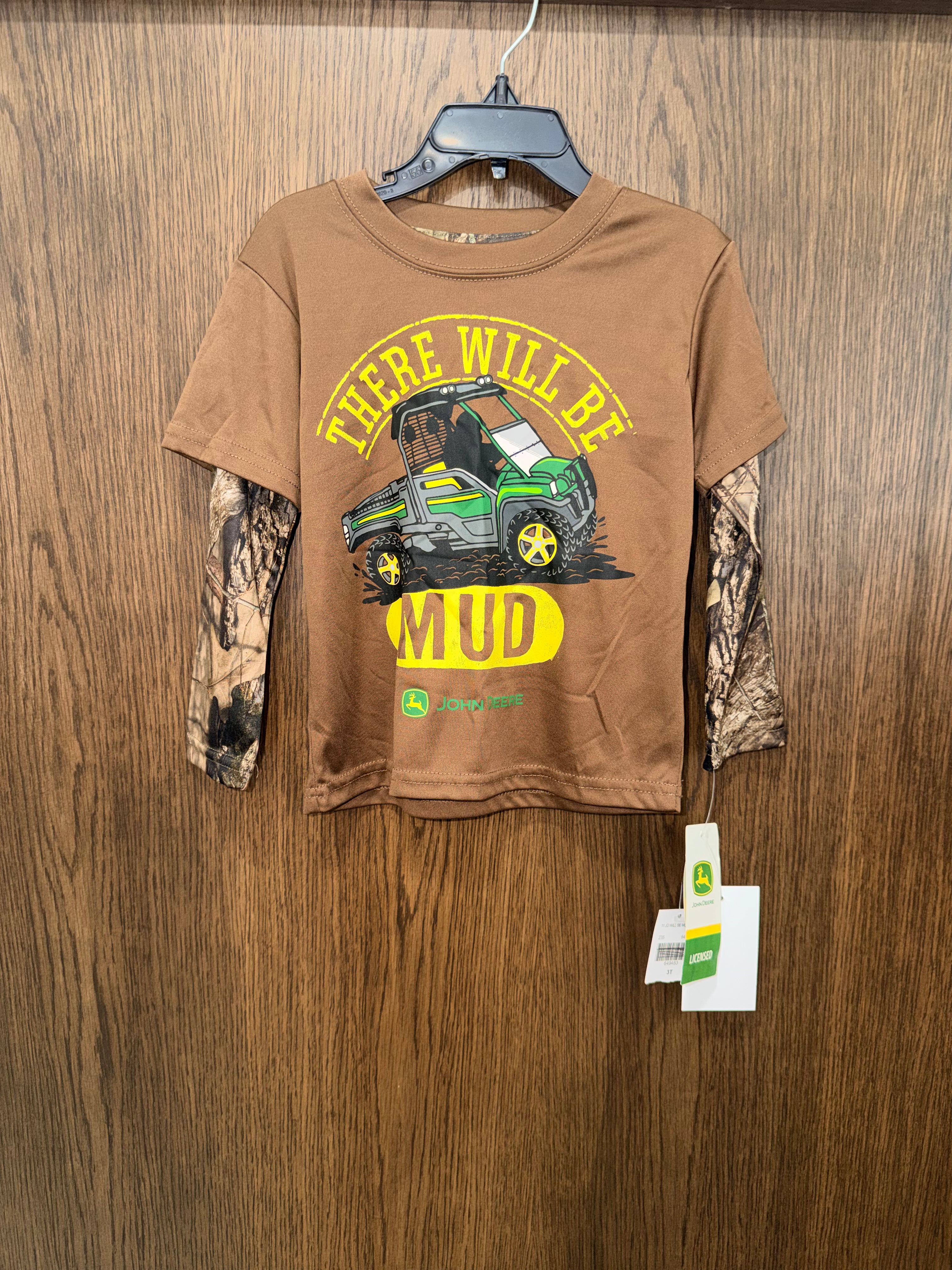 John Deere Boys Mud Camo Tee Shirt 3T NWT