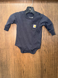 Carhartt Baby Long-Sleeve T-Shirt Pocket Onesie 3mos 3 Months EUC