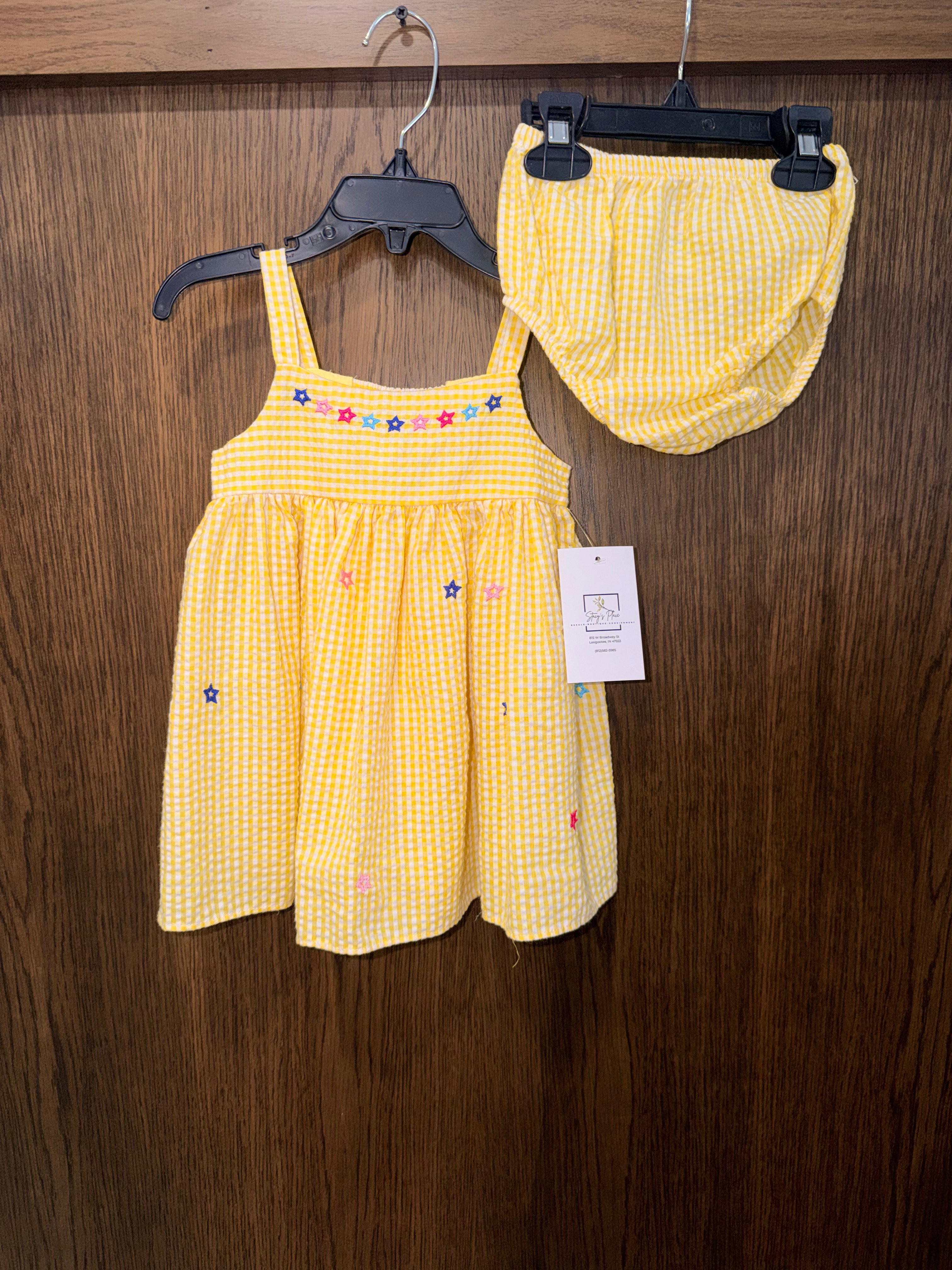 Counting Daisy’s Girls Gingham Seersucker Dress Size 18mos GUC