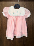 Vintage 90’s Alexis Girls Smocked Striped Seersucker Dress Size 12mos 12 Months