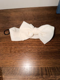 Spearmint Love Organic Waffle Knot Headband Bow 0-12, Cream