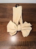 Gigi & Max Waffle Top Knot Head Band Bow Large, Tan
