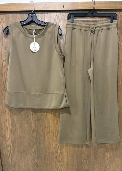 ANRABESS NWT Womens 2 Piece Wide Leg Pants Lounge Set Medium
