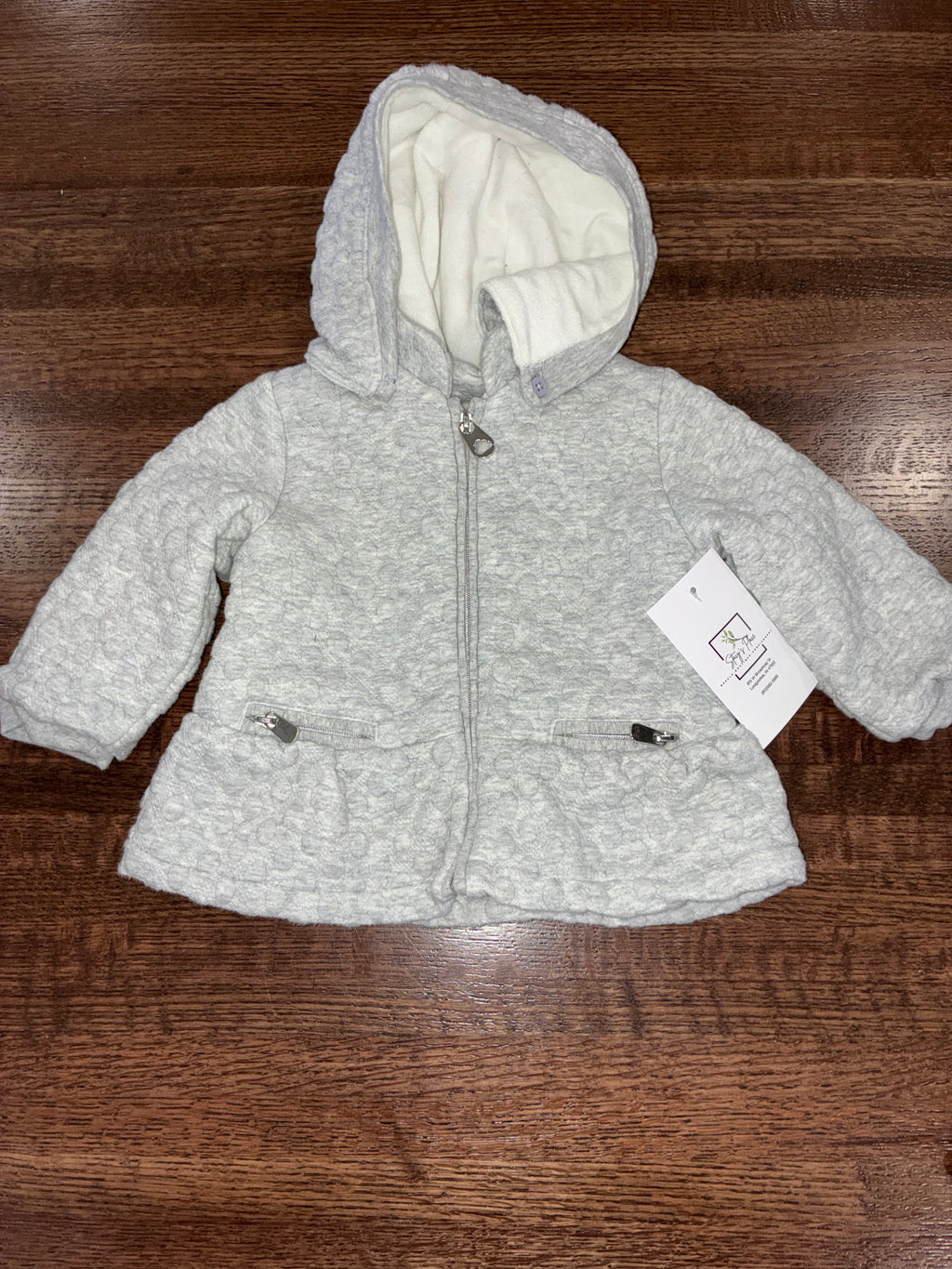 Mayoral Girls Quilted Gray Hooded Jacket Coat Newborn 0-3 mos