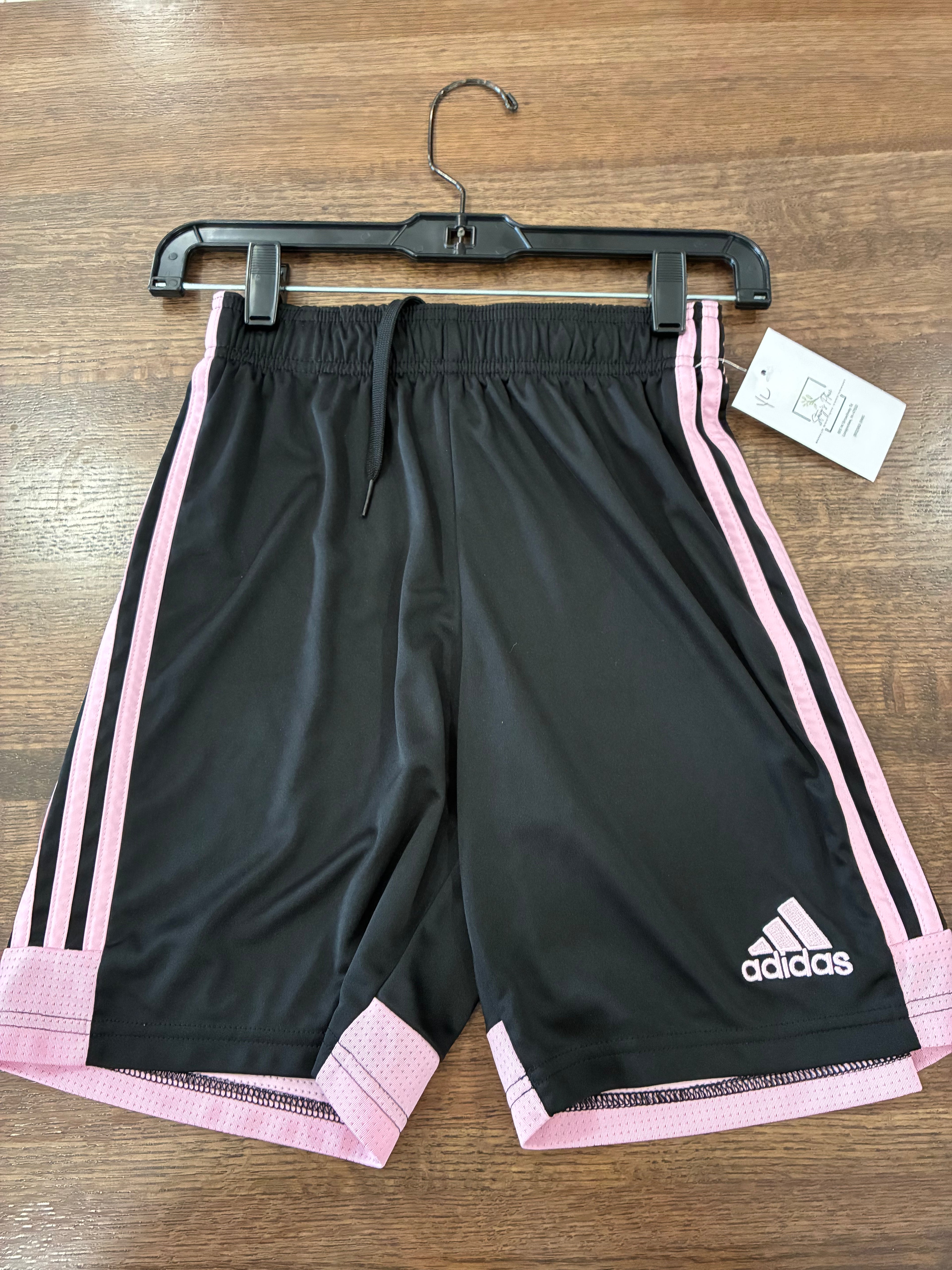 Adidas Boys Adidas Three Stripes Pink Shorts Size YL 12/14 New Condition