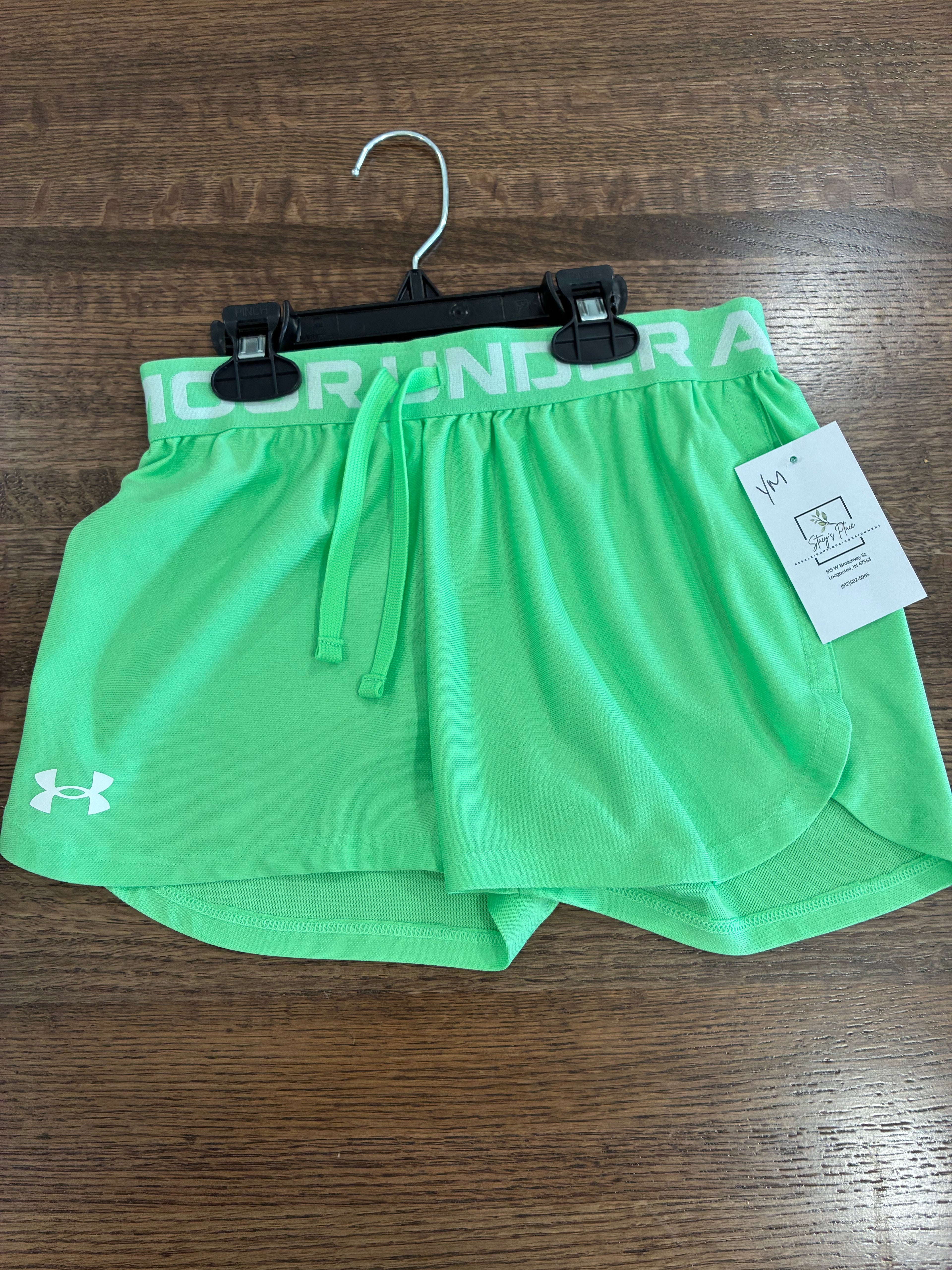 Under Armour Girls Play Up Shorts Youth Medium YM Like New
