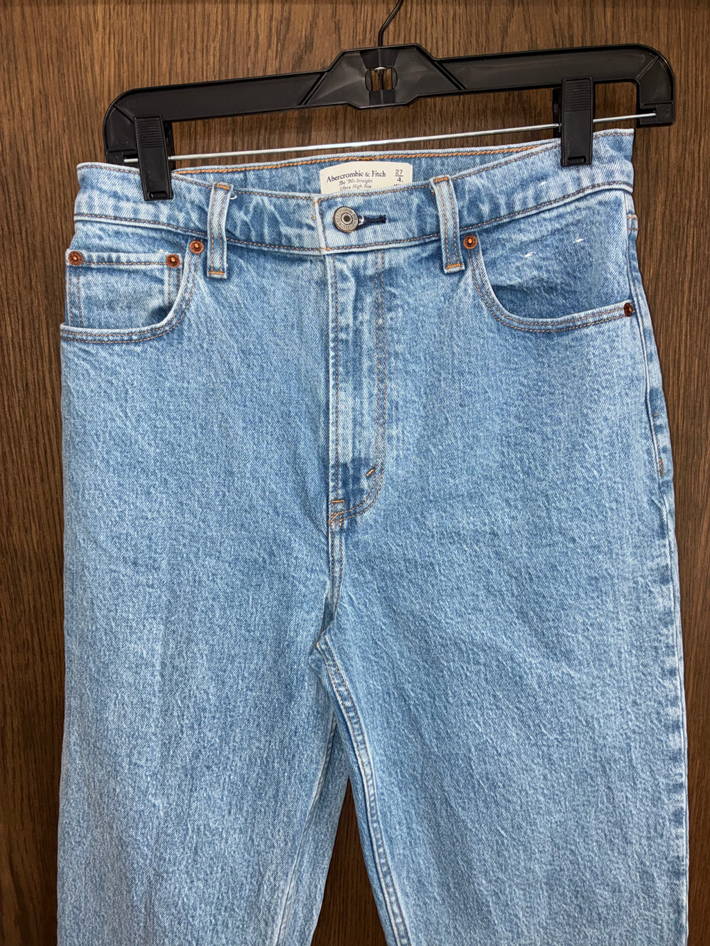 Abercrombie & Fitch Women’s The 90's Straight Jeans Size 27 4 Long Ultra High Rise